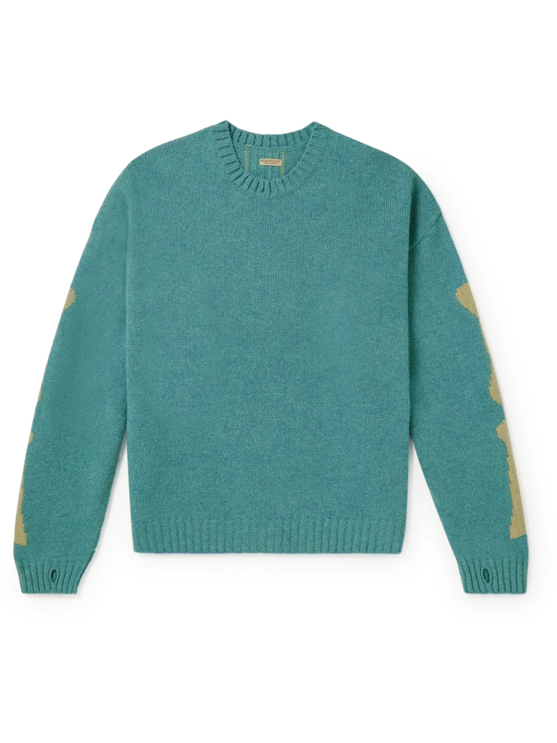 Kapital Intarsia Wool Sweater In Green