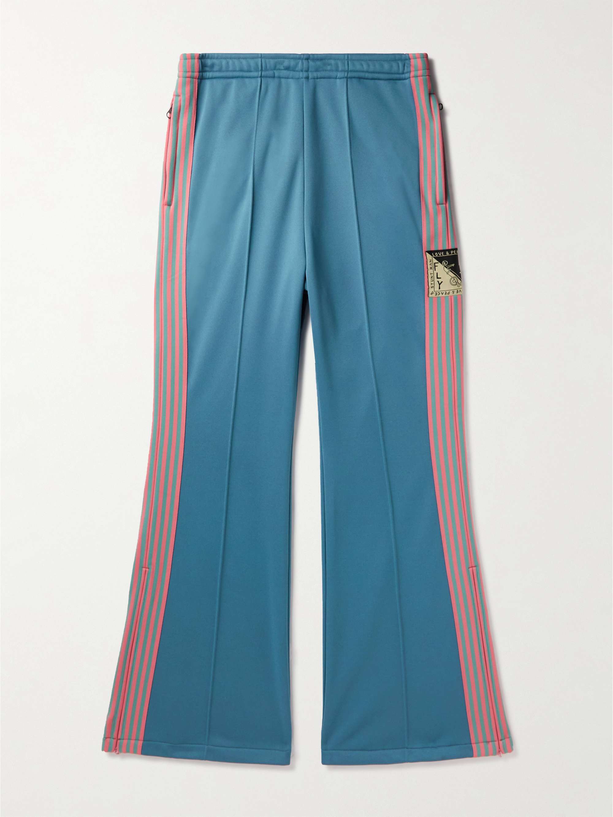 Flared Striped Tech-Jersey Track Pants