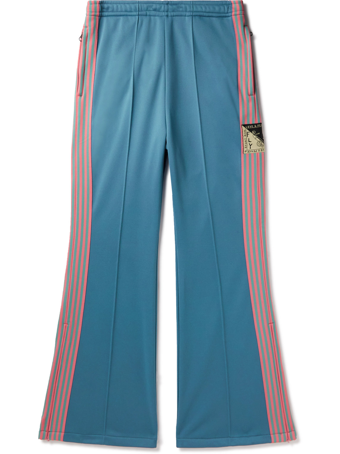 Flared Striped Tech-Jersey Track Pants