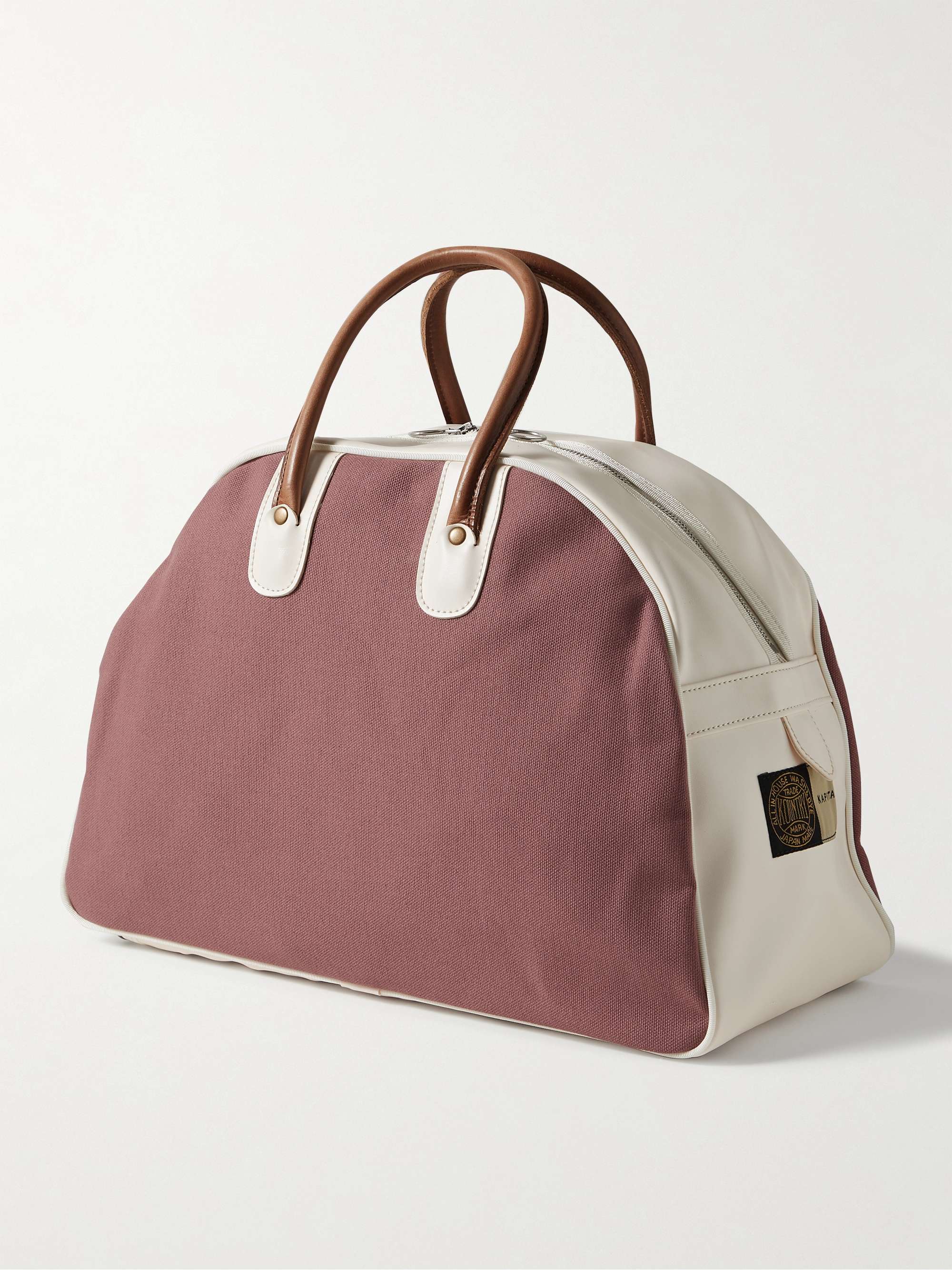 KAPITAL Printed Canvas and Leather Tote Bag
