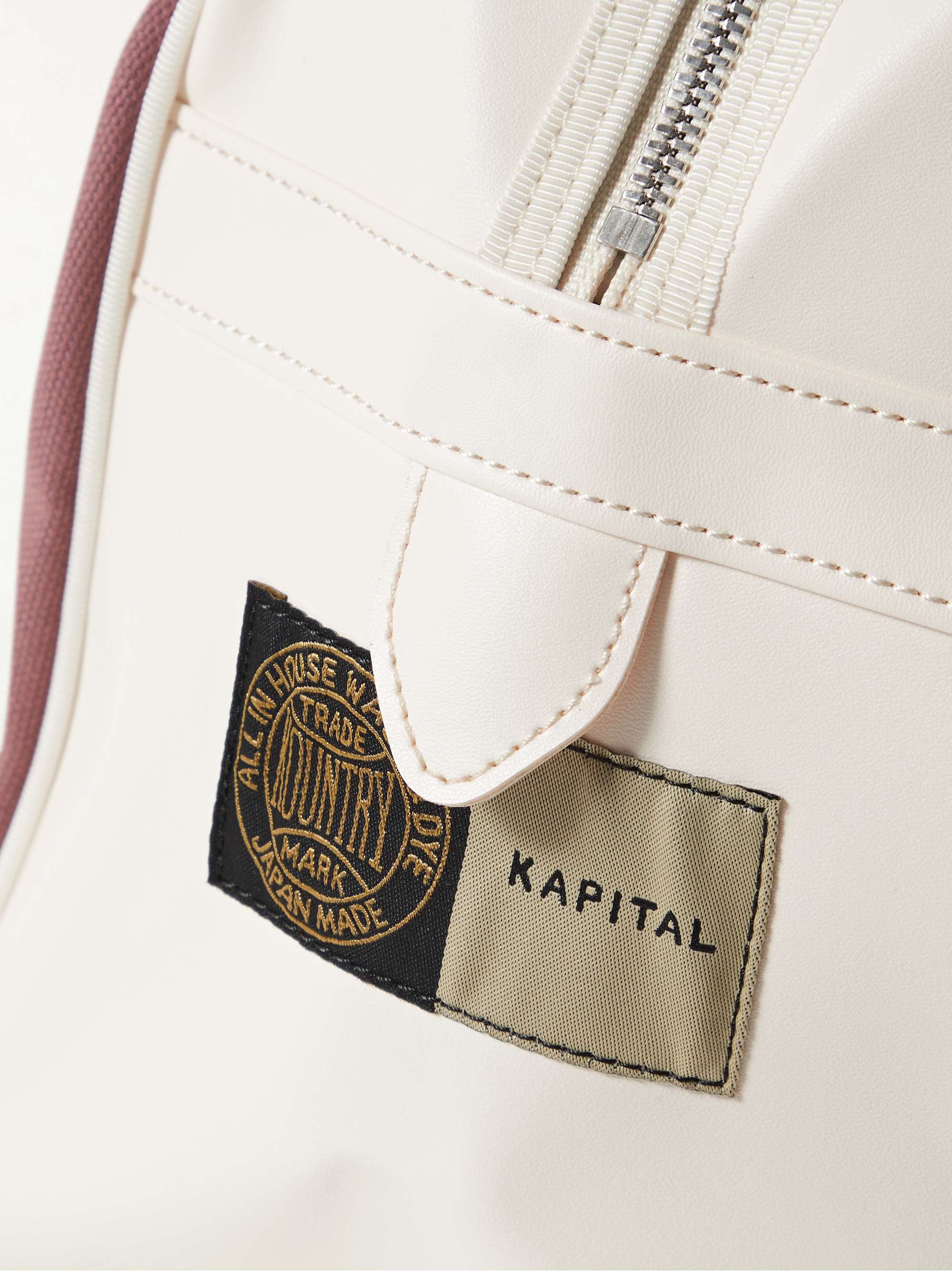 KAPITAL Printed Canvas and Leather Tote Bag
