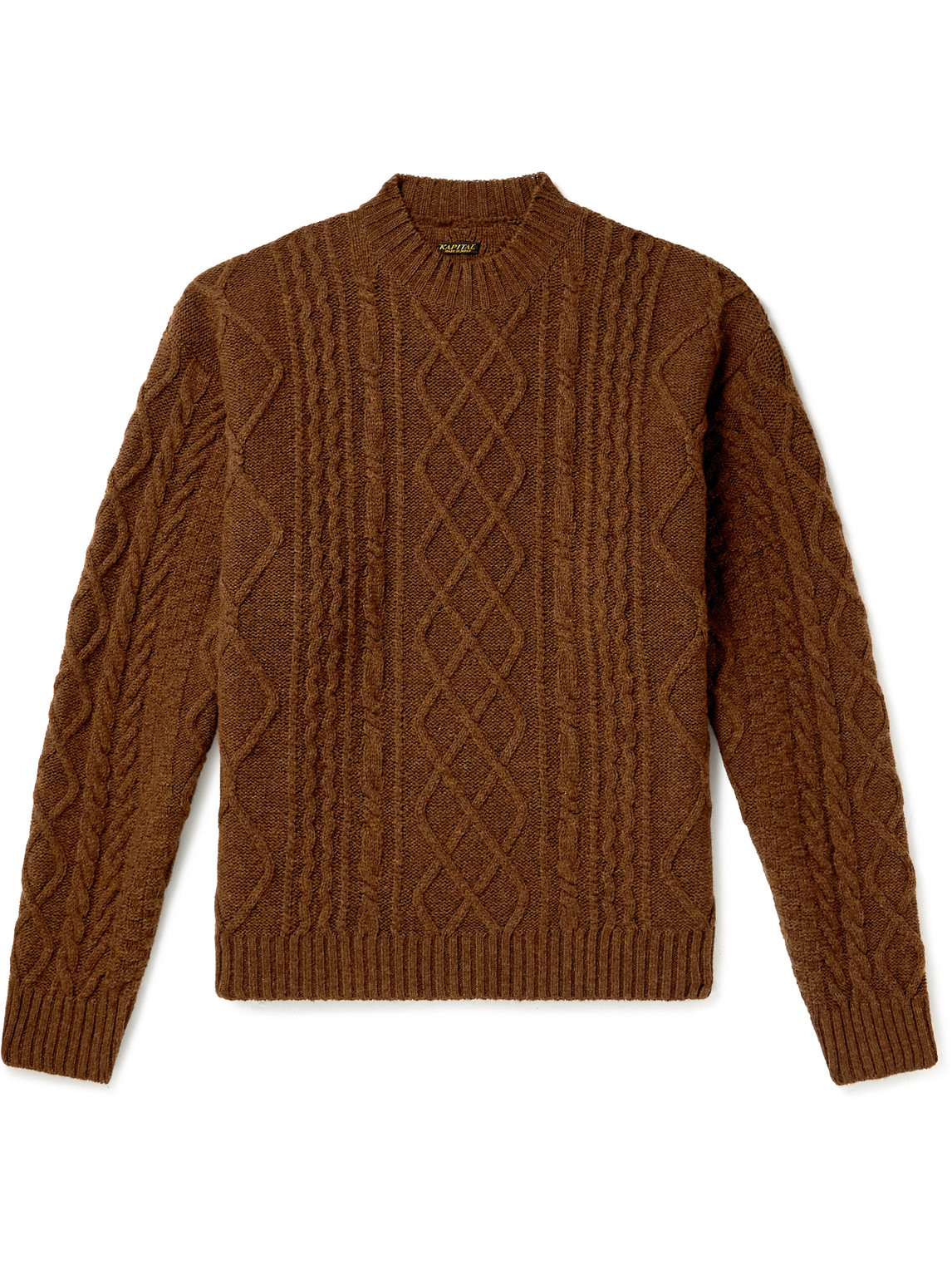 Kapital Intarsia Cable-knit Wool-blend Sweater In Brown