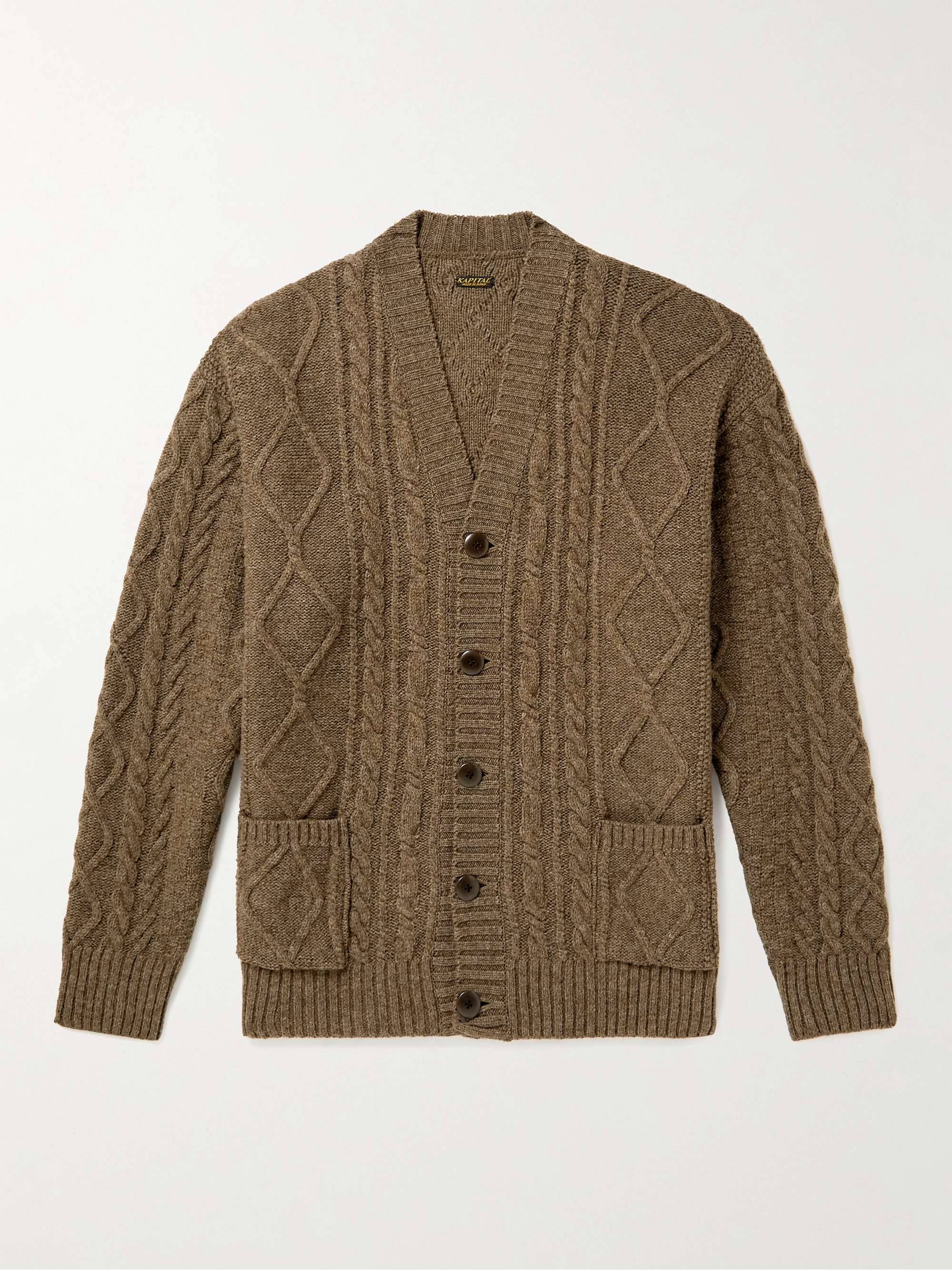 KAPITAL Intarsia Cable-Knit Wool-Blend Cardigan for Men | MR PORTER