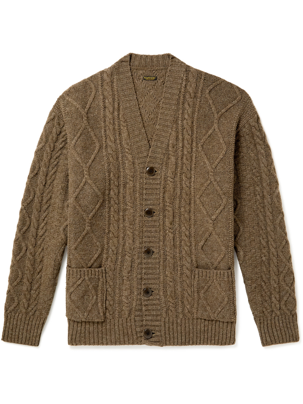 Kapital Intarsia Cable knit Wool blend Cardigan In Brown ModeSens