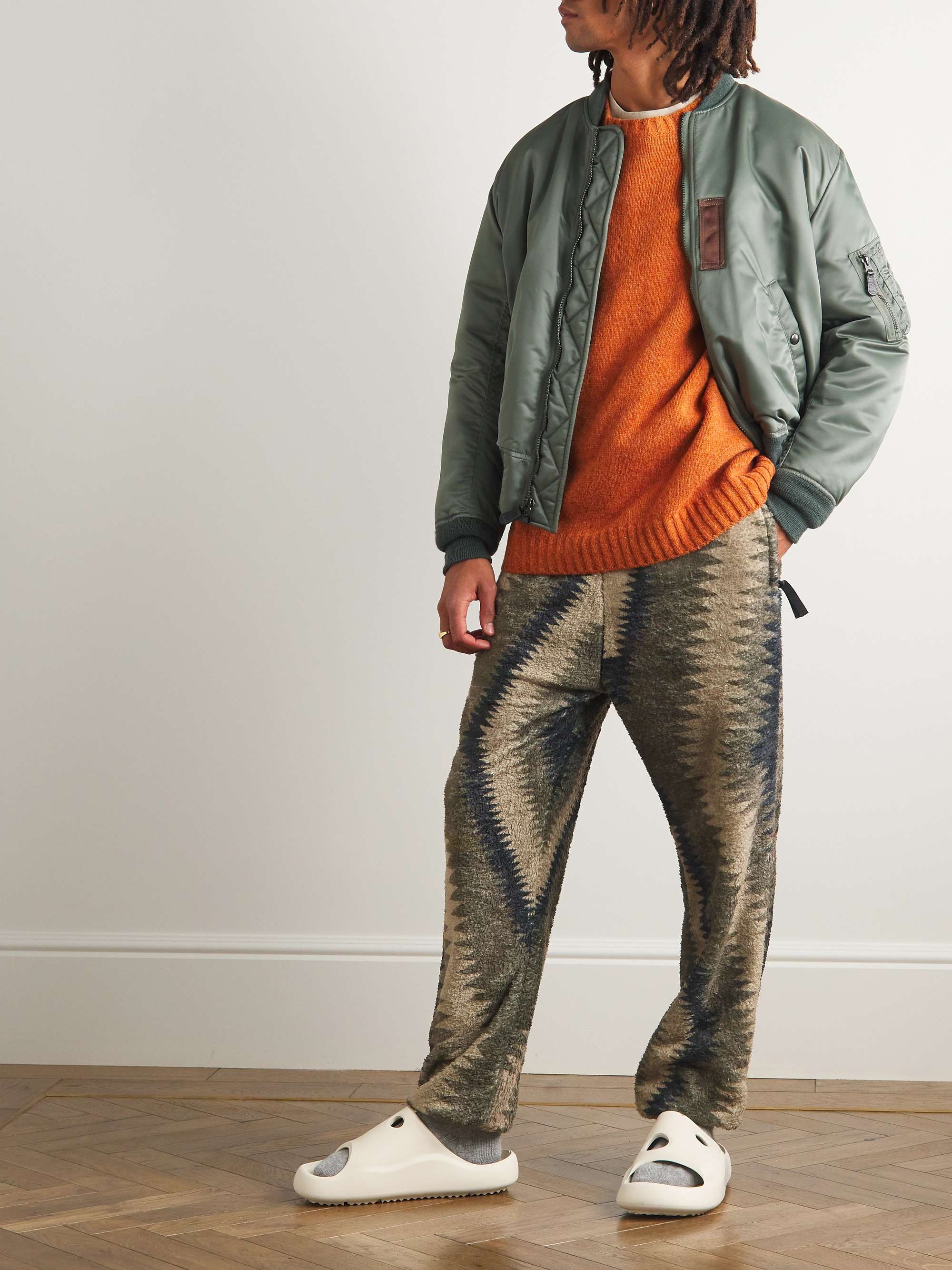 KAPITAL Thunder Mother Tapered Printed Fleece Sweatpants