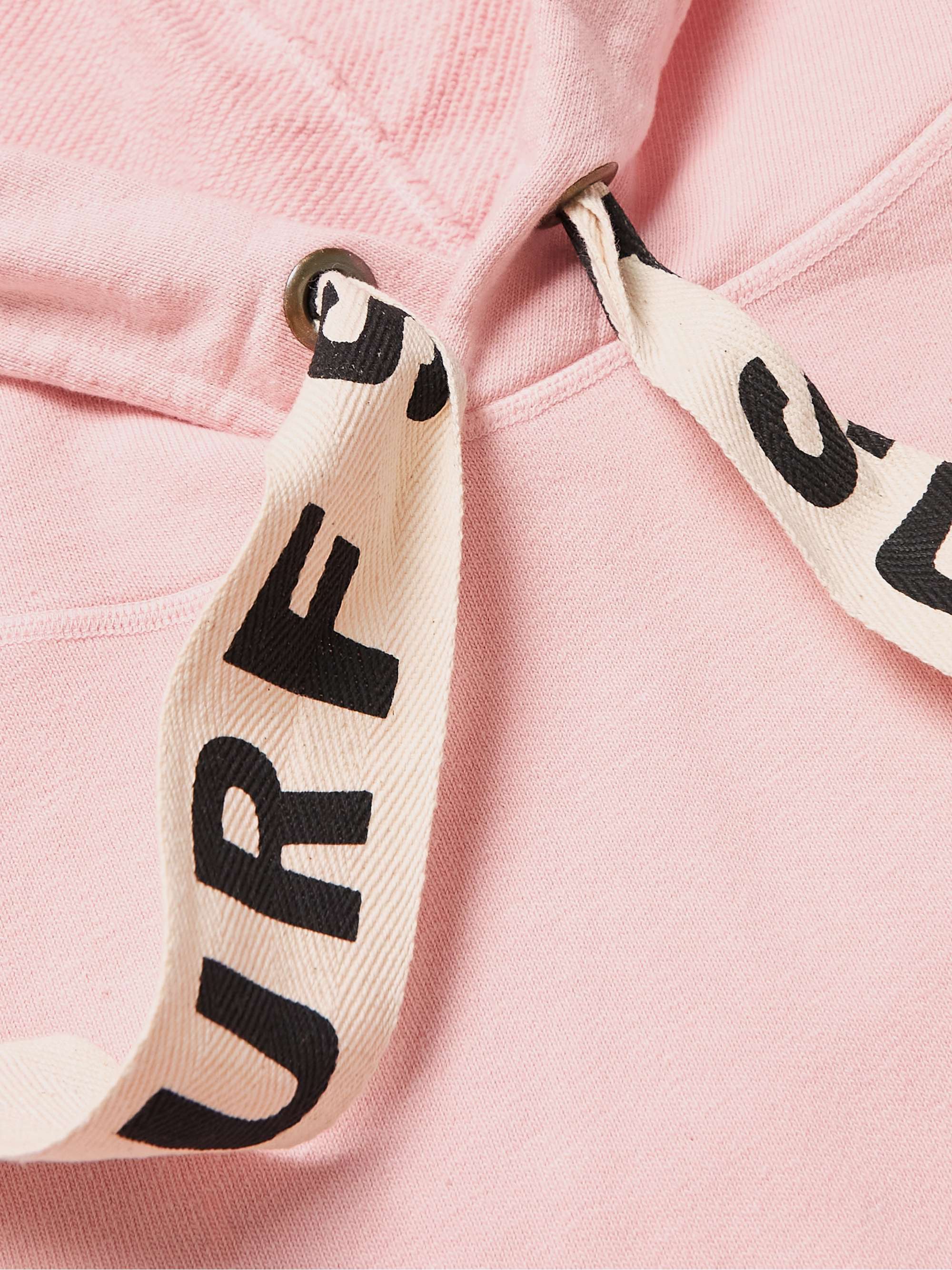 KAPITAL Grosgrain-Trimmed Frayed Cotton-Jersey Hoodie