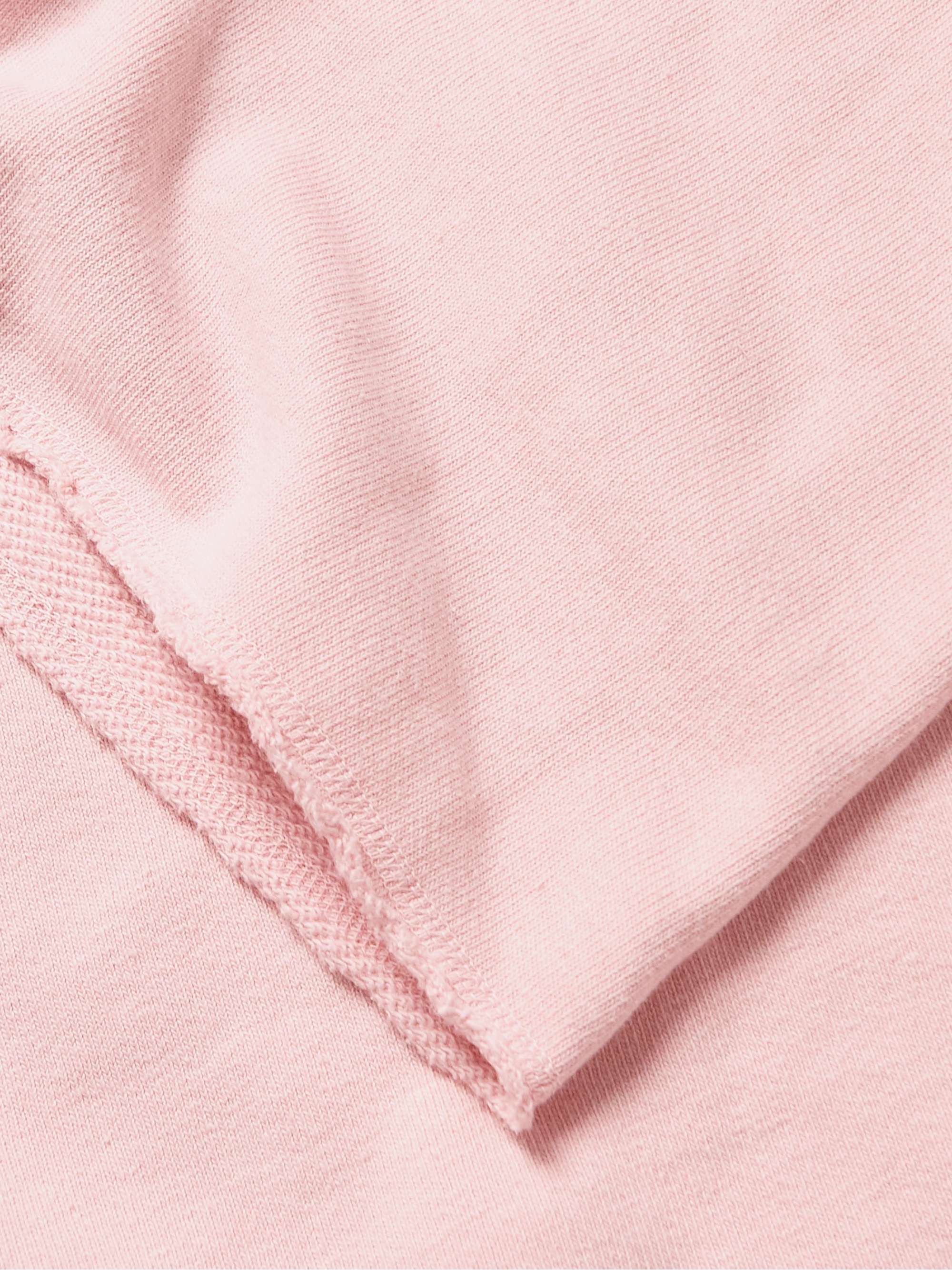 KAPITAL Grosgrain-Trimmed Frayed Cotton-Jersey Hoodie