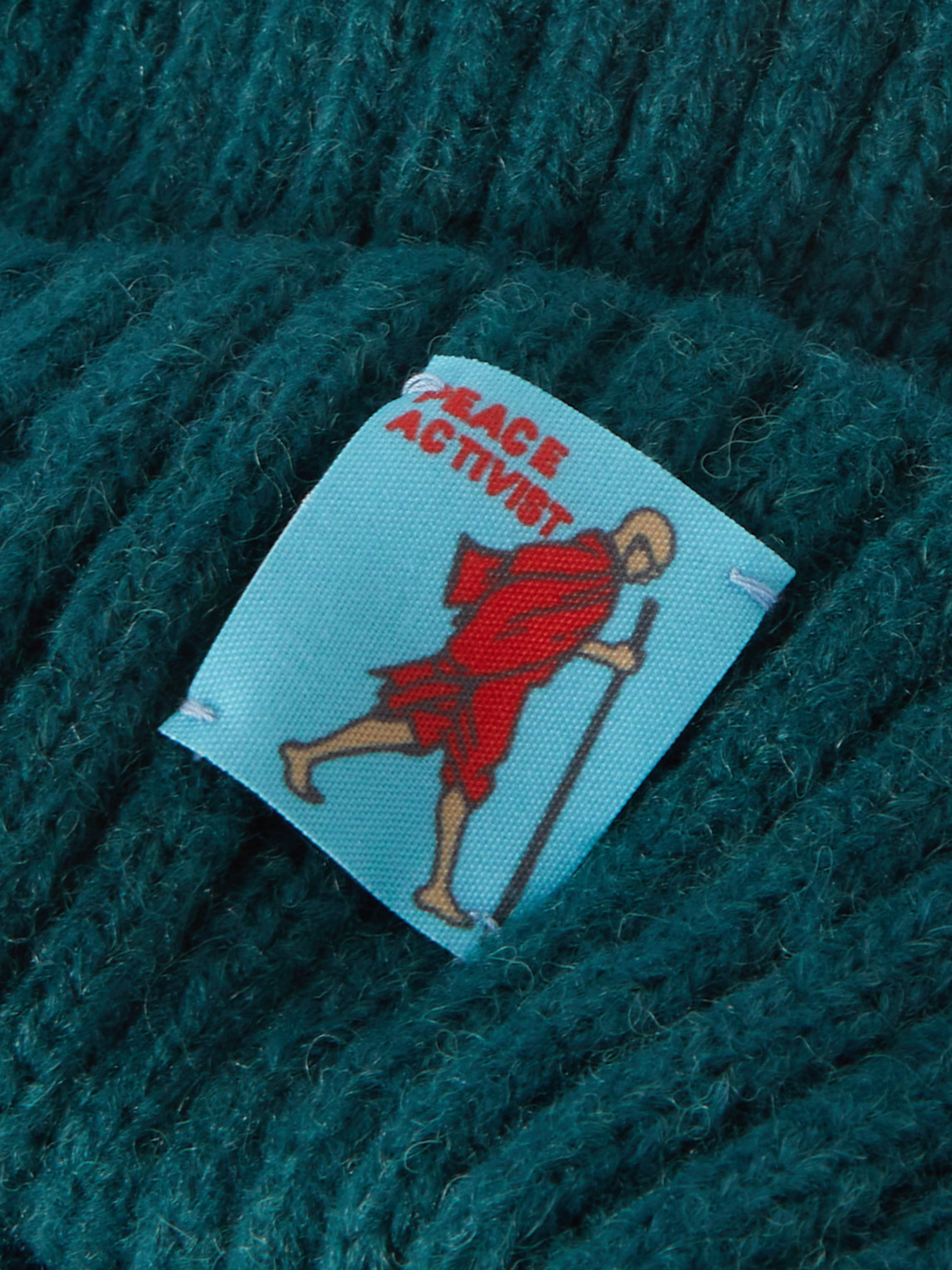Shop Kapital 5g Logo-appliquéd Ribbed-knit Beanie In Blue