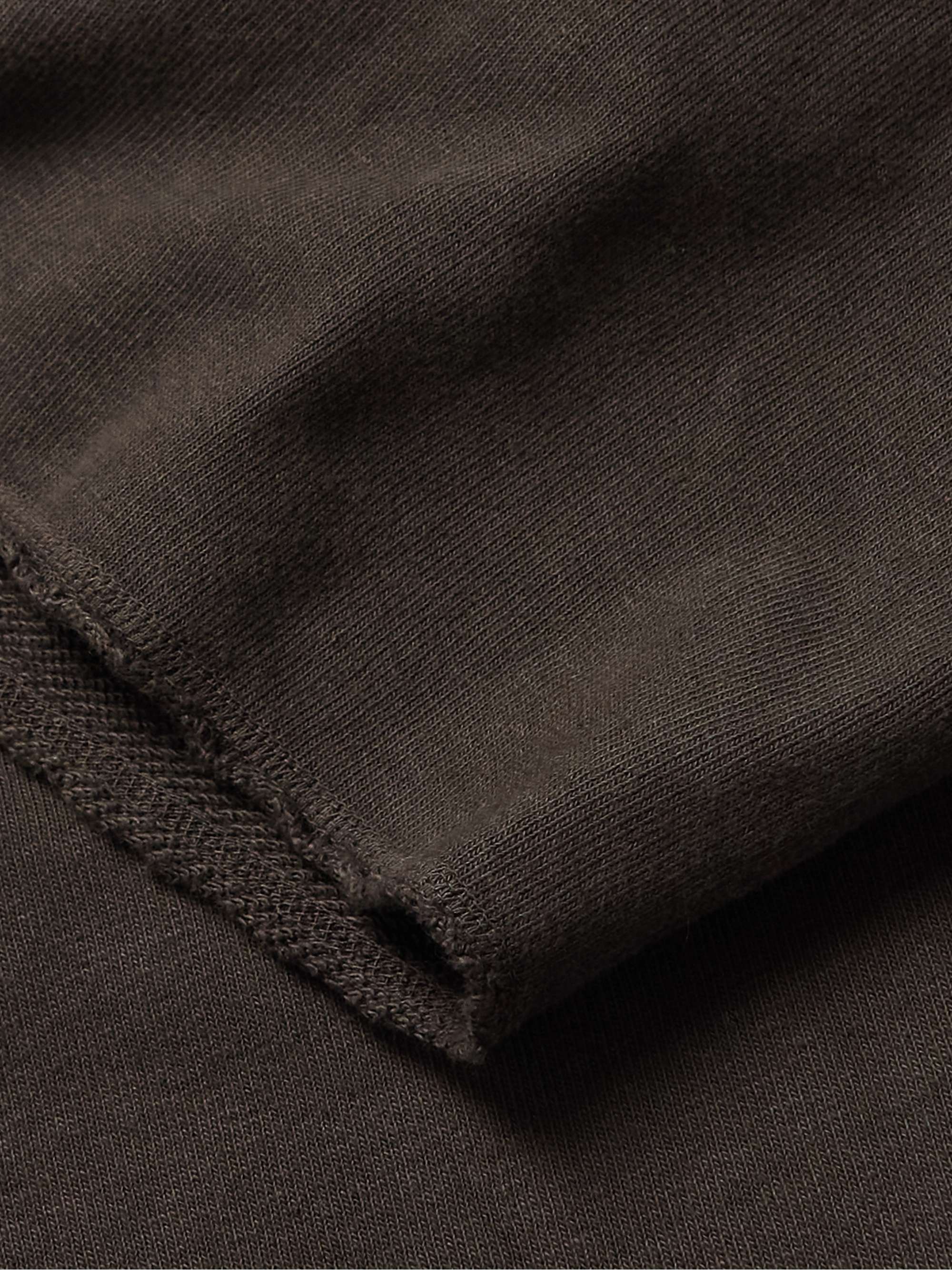 KAPITAL Grosgrain-Trimmed Frayed Cotton-Jersey Hoodie