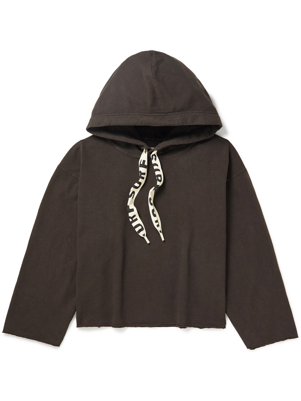 Grosgrain-Trimmed Frayed Cotton-Jersey Hoodie