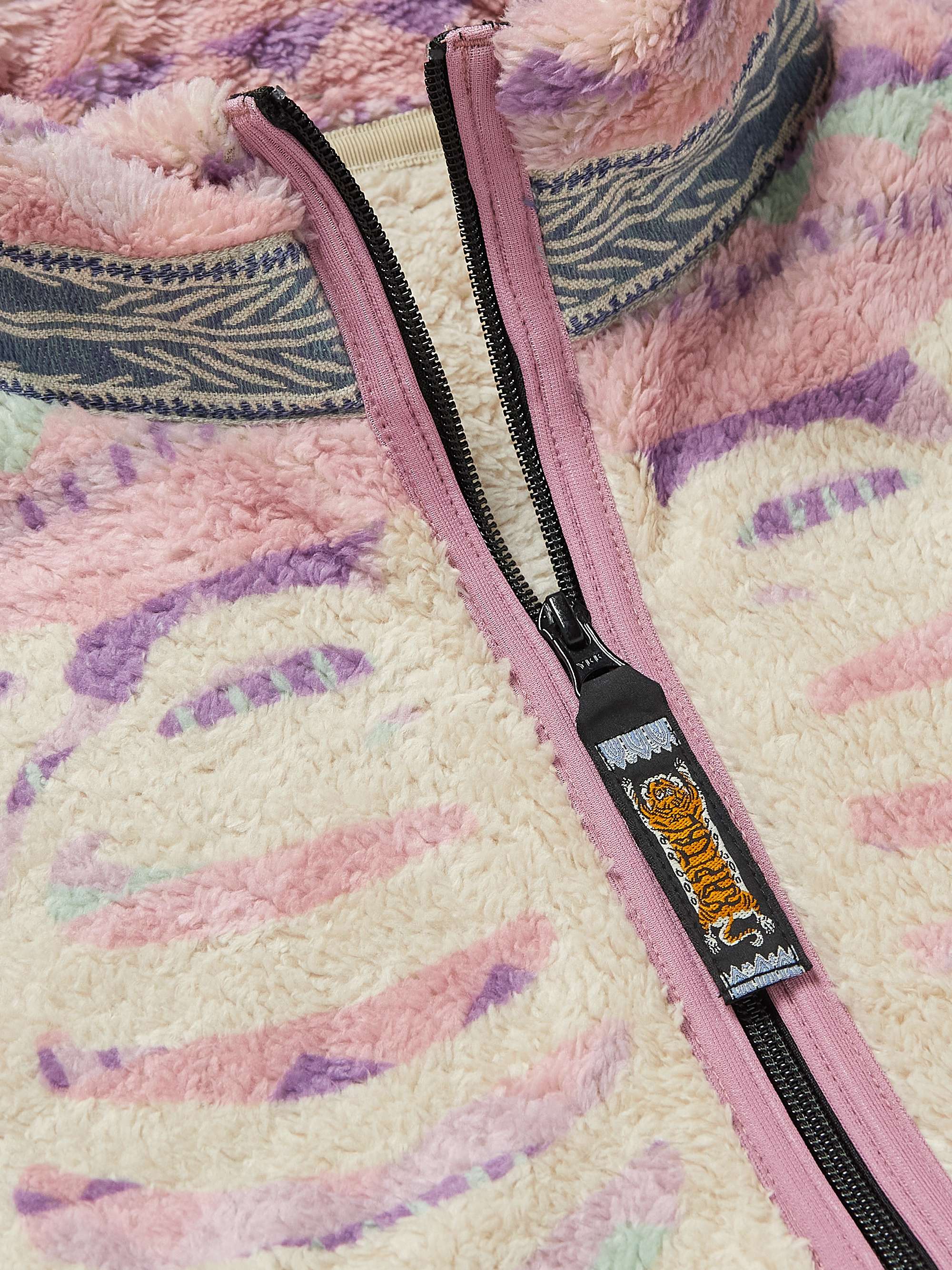 KAPITAL Ashland Printed Fleece Zip-Up Sweatshirt