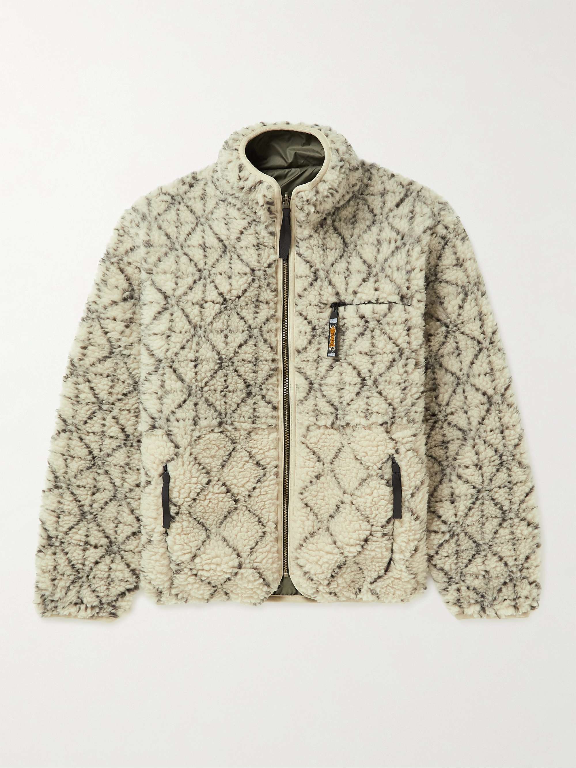 KAPITAL Sashiko Boa Reversible Printed Fleece and Shell Jacket