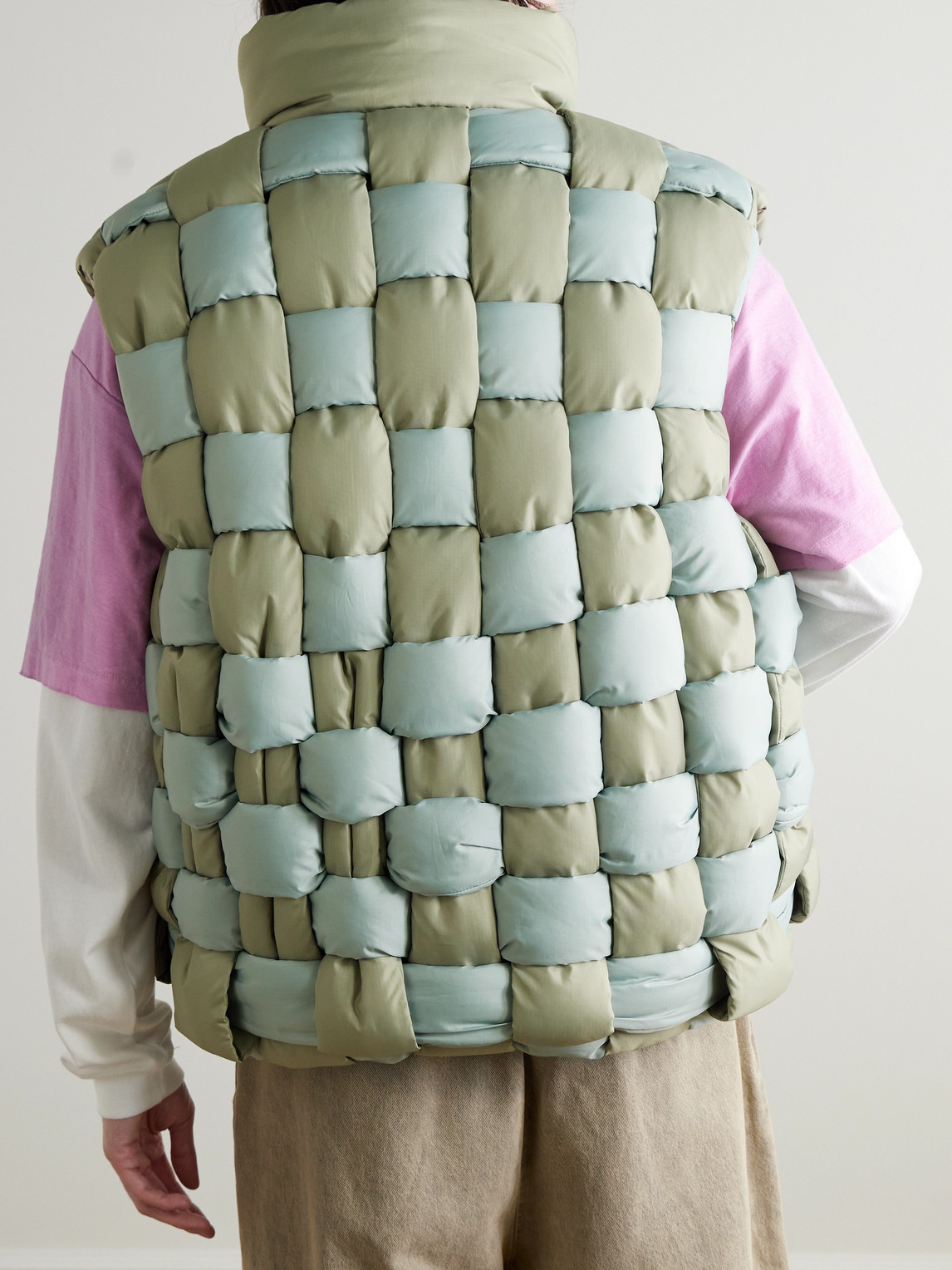 Shop Kapital Reversible Quilted Padded Shell Gilet In Gray