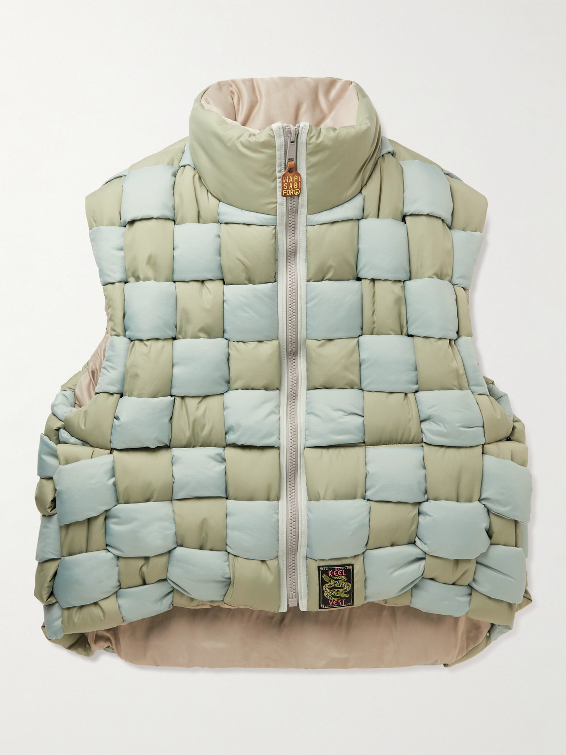 Kapital Reversible Quilted Padded Shell Gilet In Gray