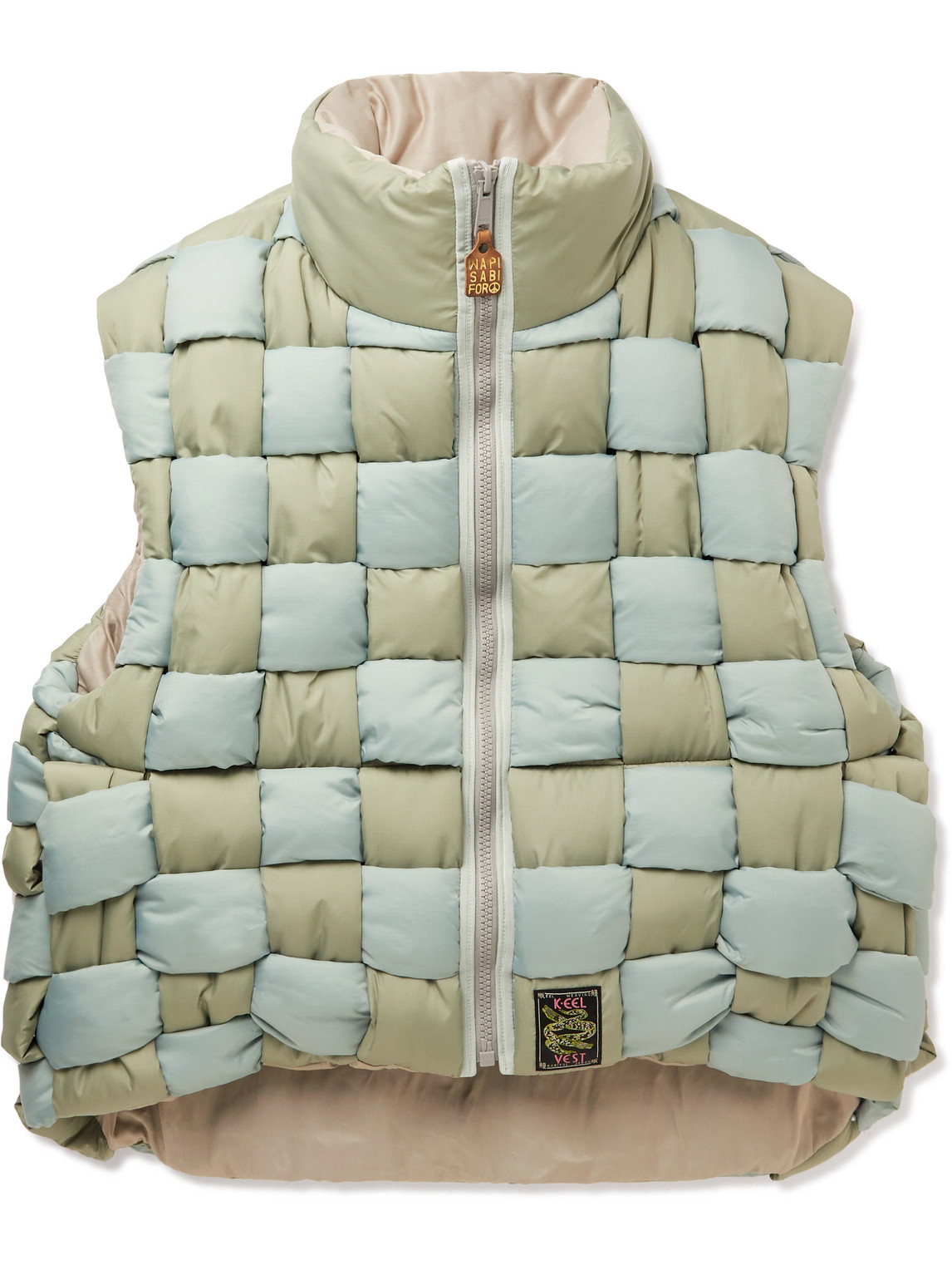 Kapital Reversible Quilted Padded Shell Gilet In Gray