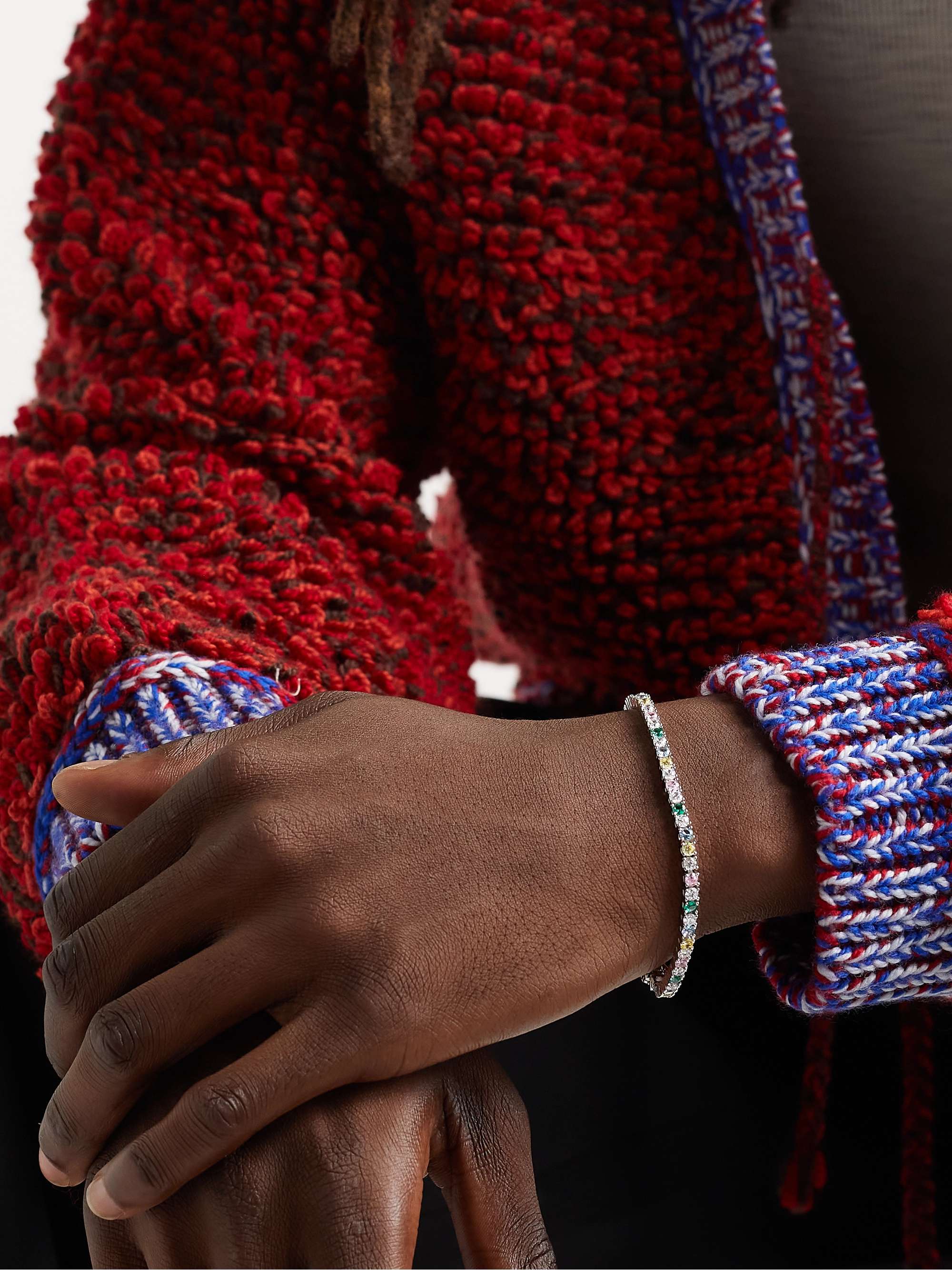 HATTON LABS Sorbet Sterling Silver Cubic Zirconia Tennis Bracelet for