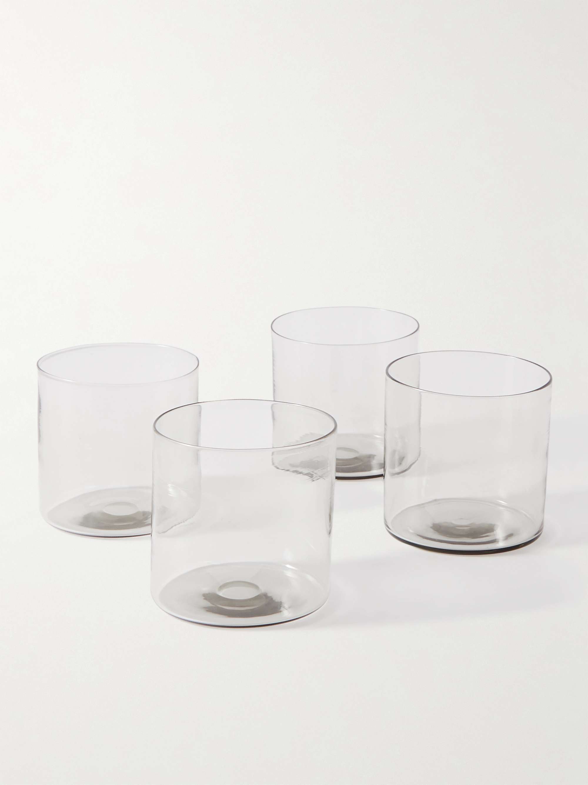 BRUNELLO CUCINELLI Set of Four Glass Tumblers with Krion Holder