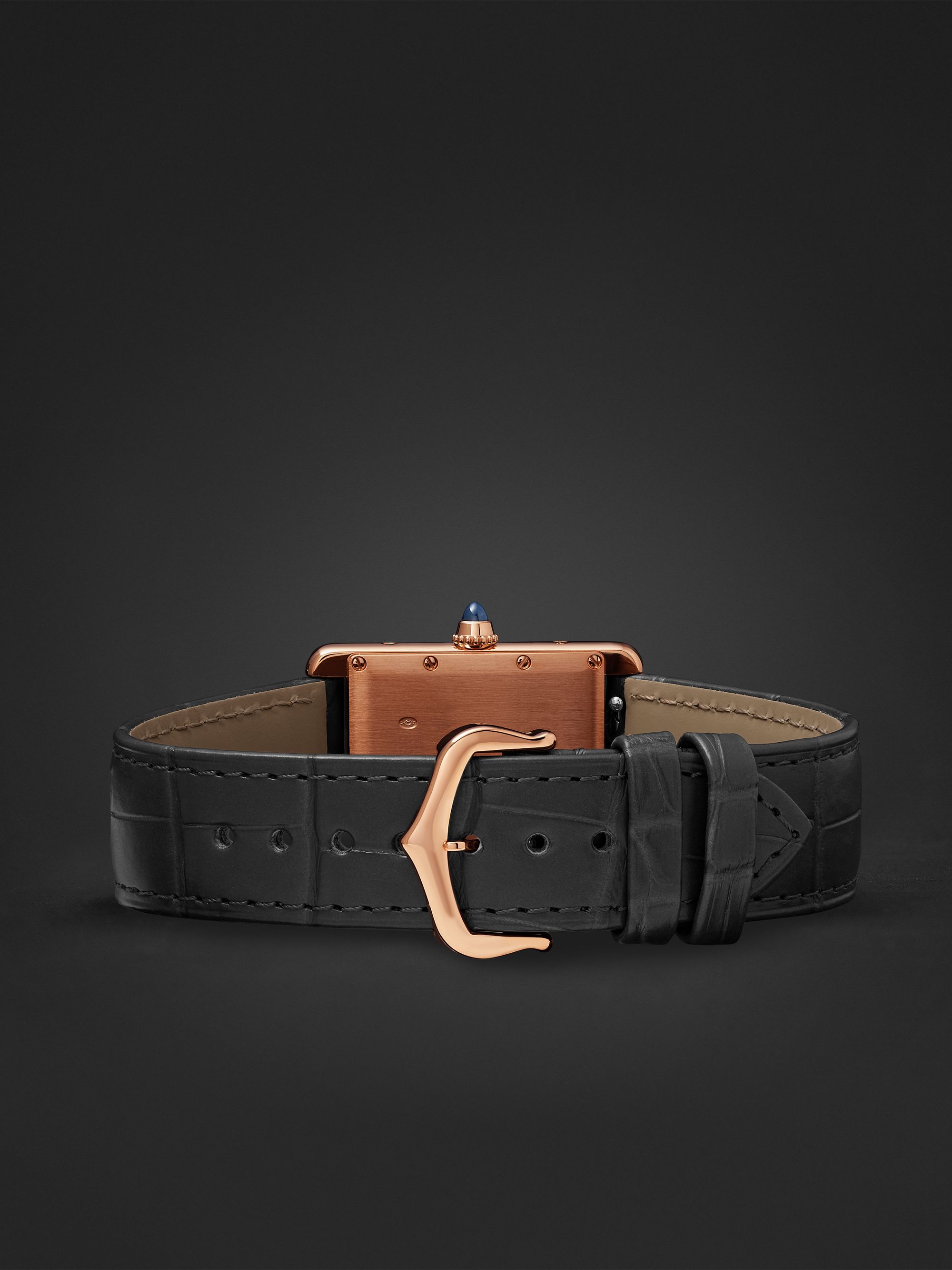CARTIER Tank Louis Cartier Automatic 25.5mm 18-Karat Rose Gold and Alligator Watch, Ref. No. WGTA0092