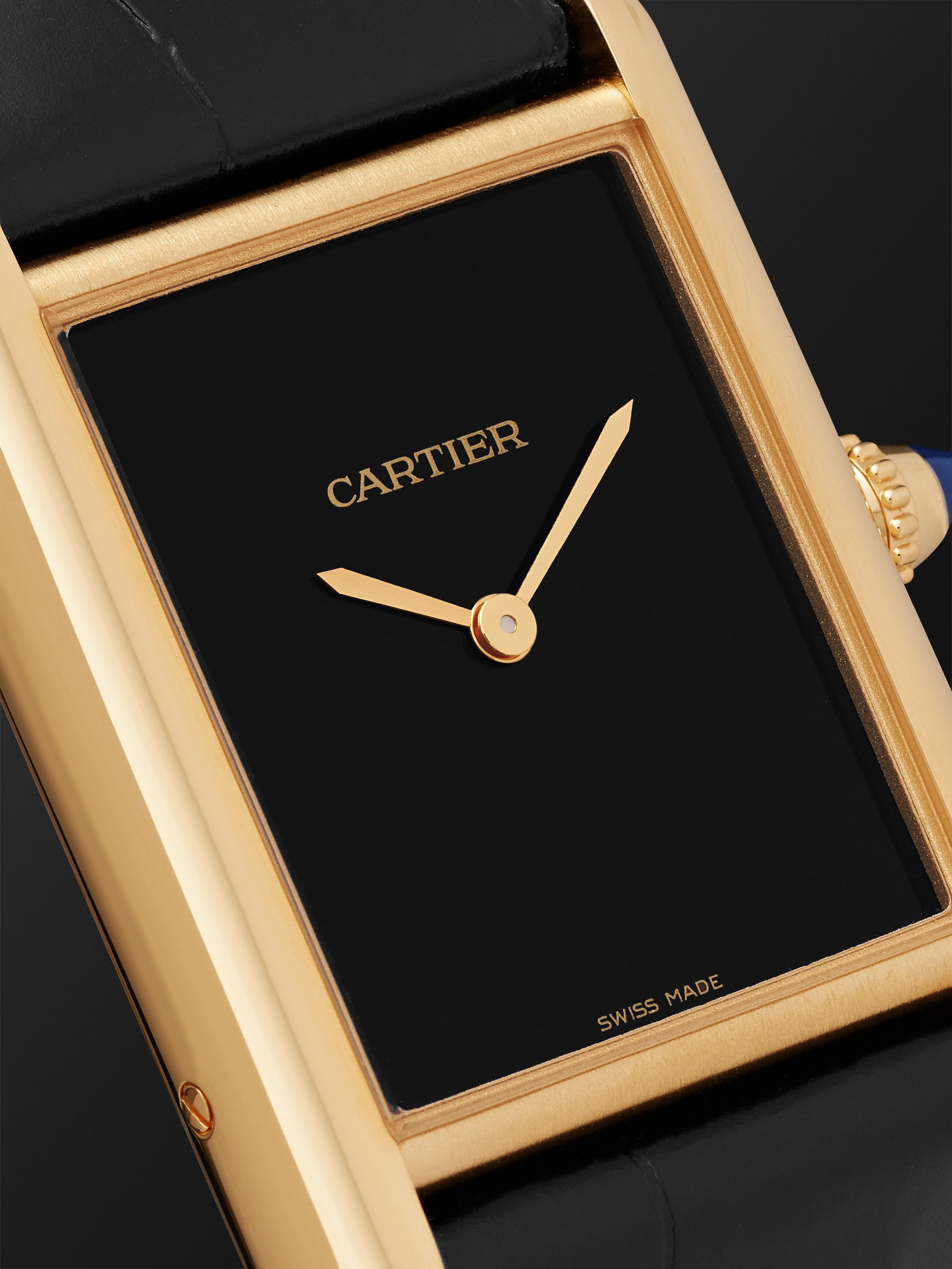 CARTIER Tank Louis Cartier automatic 25mm 18-karat gold and alligator watch