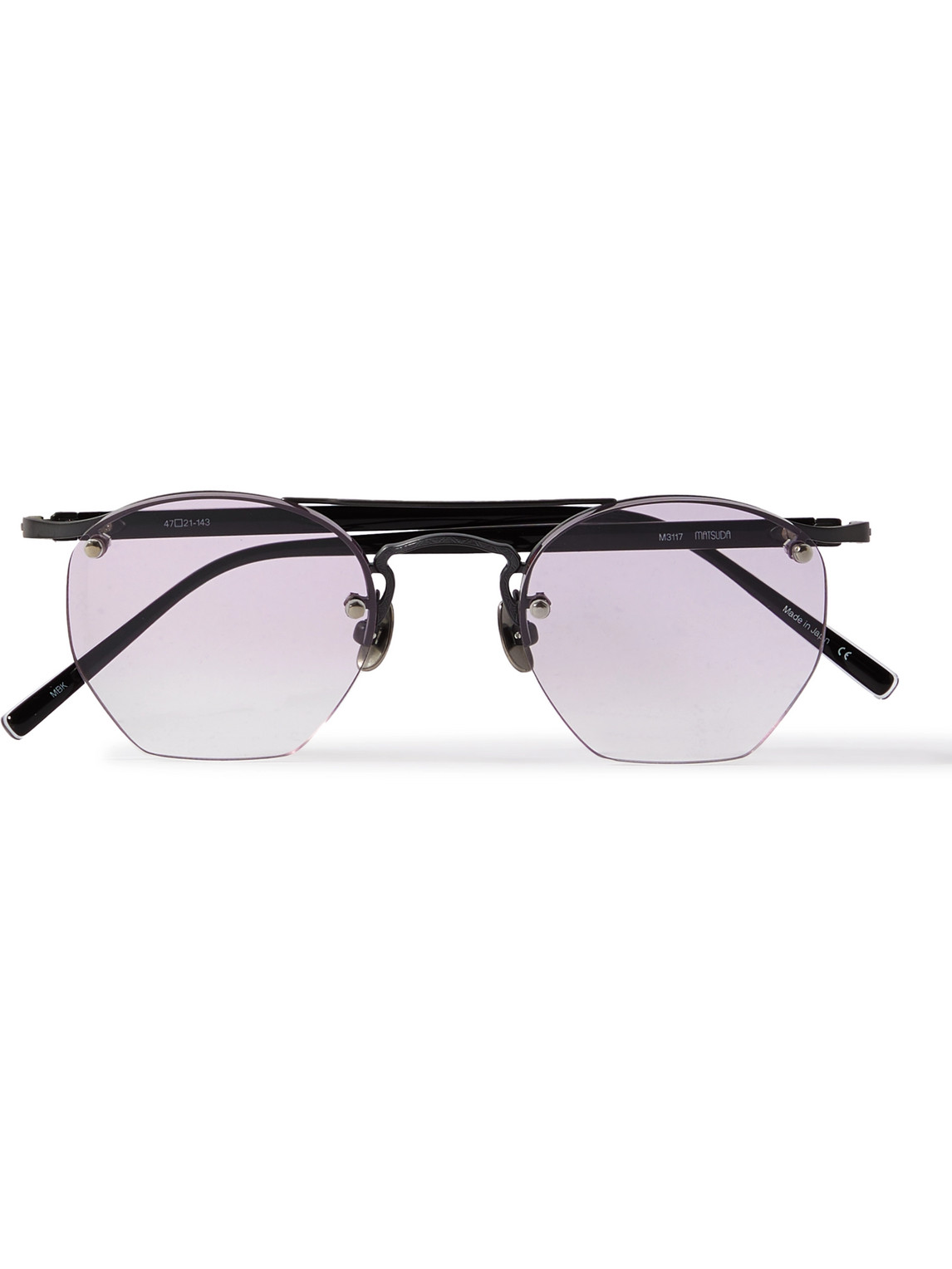 MATSUDA AVIATOR-STYLE TITANIUM AND ACETATE SUNGLASSES