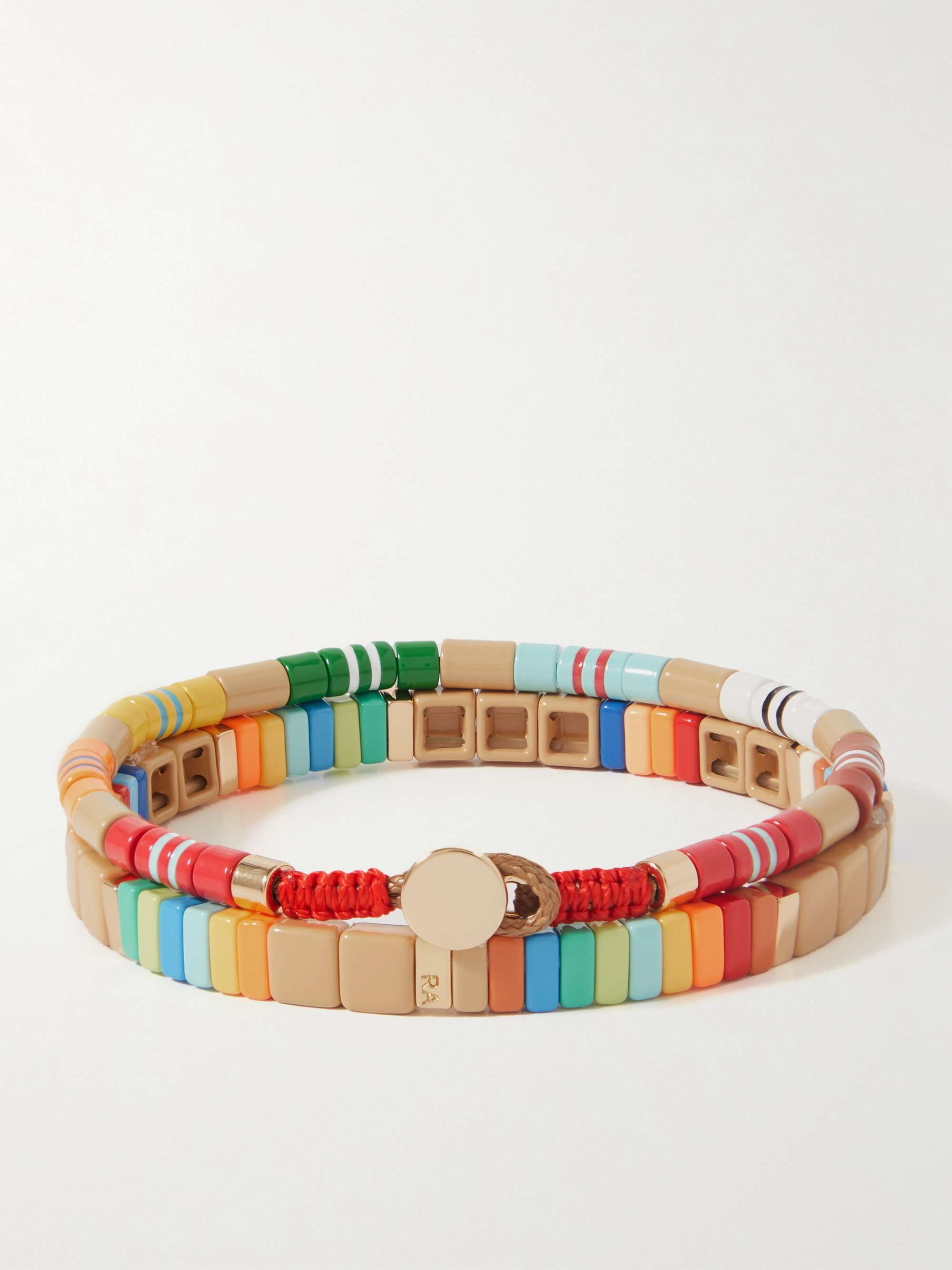 ROXANNE ASSOULIN Natural High Set of Two Gold-Tone Beaded Bracelets