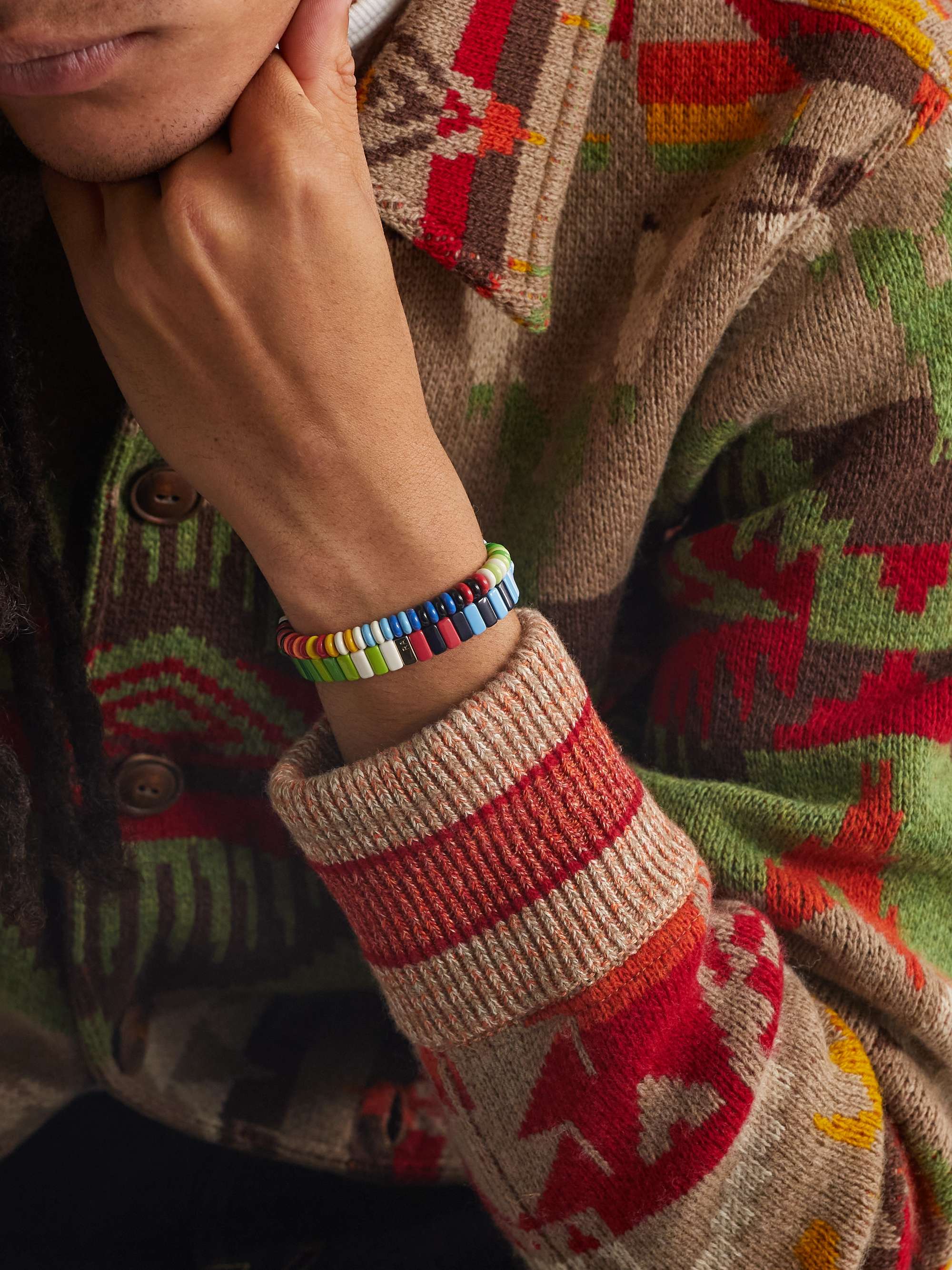ROXANNE ASSOULIN Grounded Set of Two Gold-Tone Beaded Bracelets
