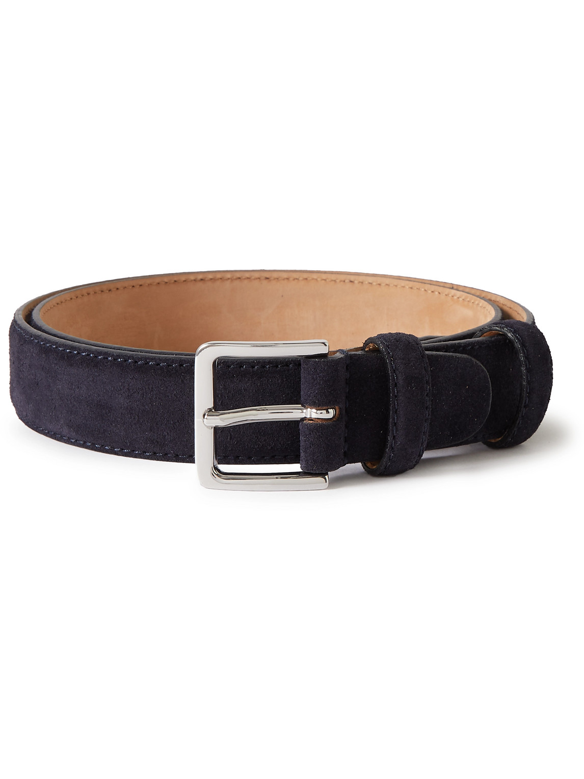 Mr P 3cm Suede Belt In Blue