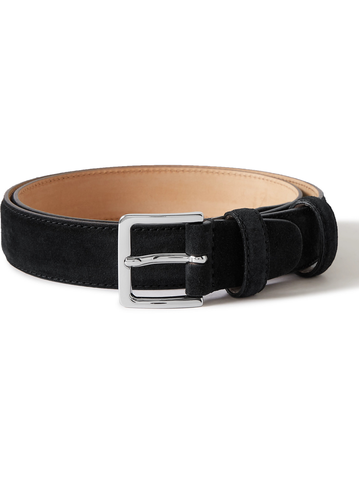 Mr P 3cm Suede Belt In Black