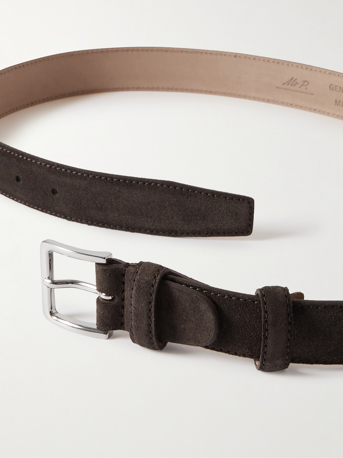 Shop Mr P 3cm Suede Belt In Brown