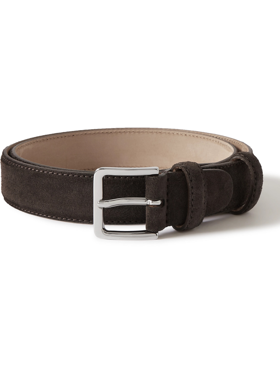 Mr P 3cm Suede Belt In Brown