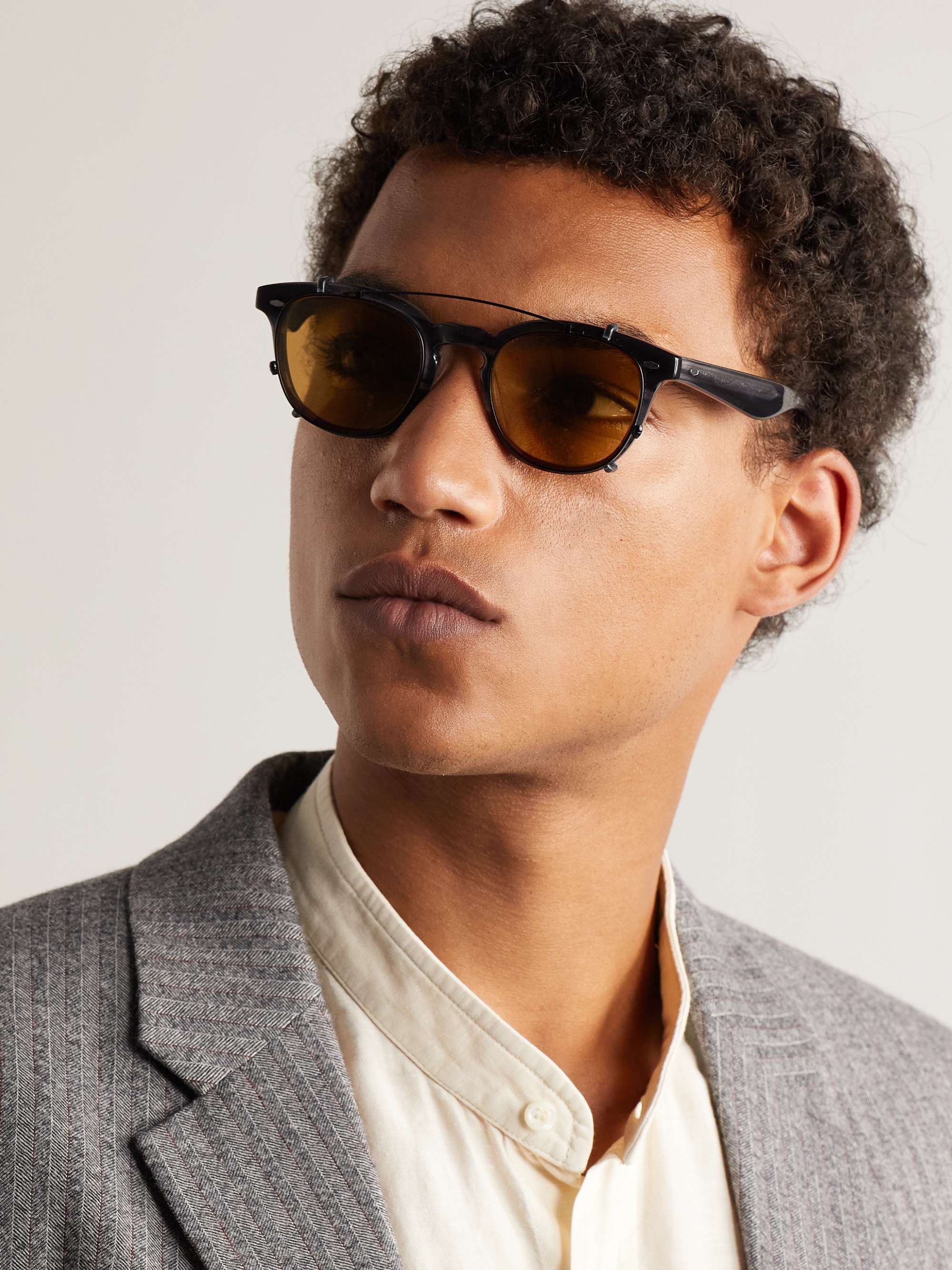 BRUNELLO CUCINELLI + Oliver Peoples D-Frame Gold-Tone and Tortoiseshell Acetate Sunglasses