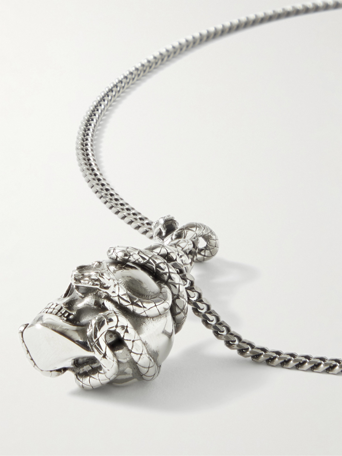 Shop Alexander Mcqueen Skull Silver-tone Necklace
