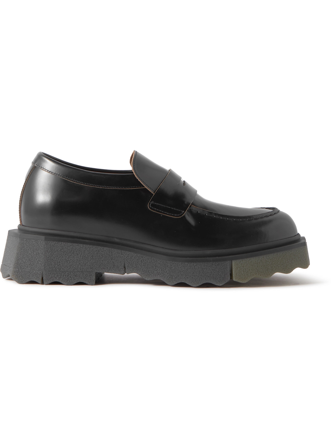 Off-white Leather Sponge Loafers In Black