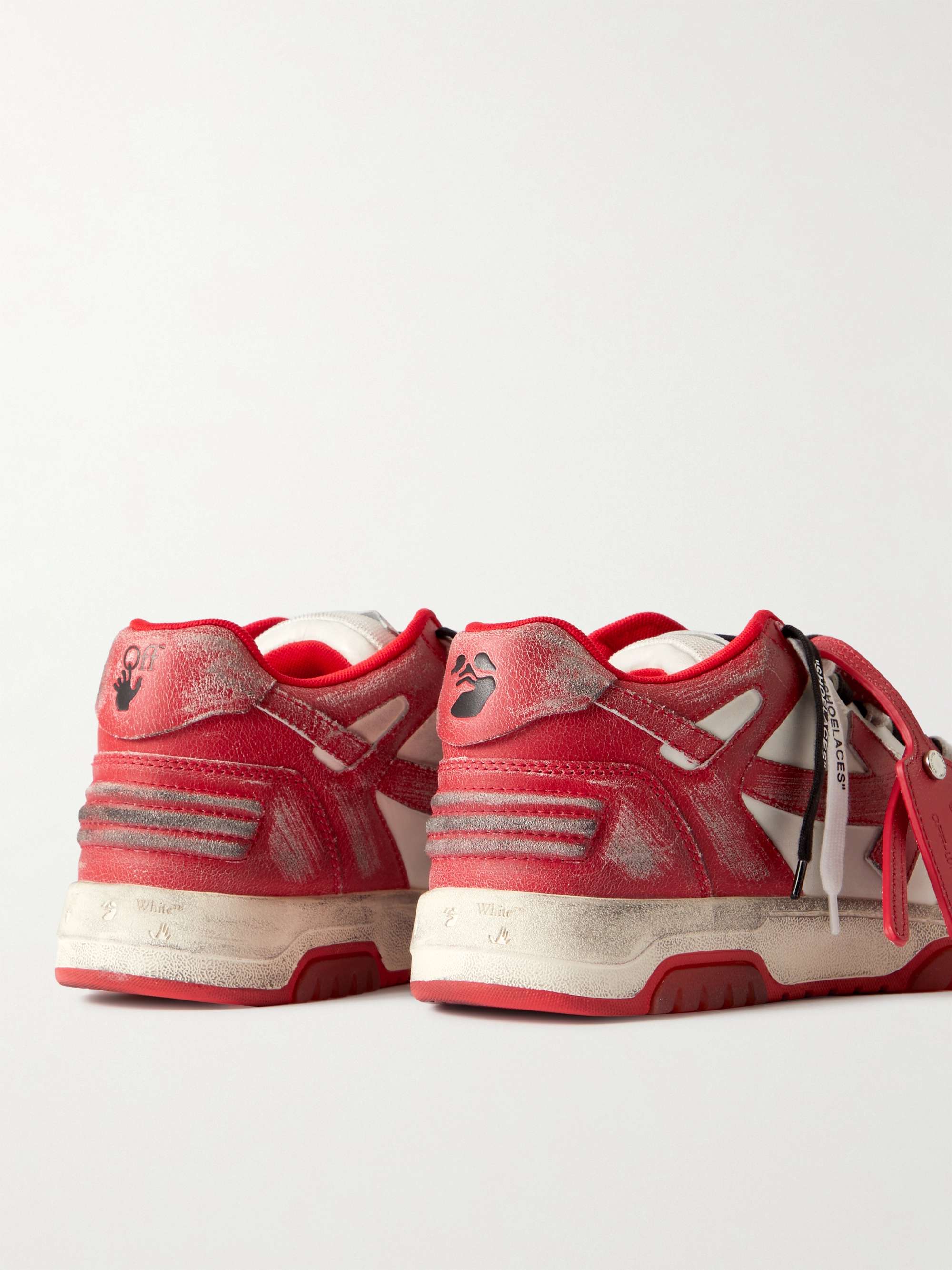 OFF-WHITE Out Of Office Distressed Leather Sneakers