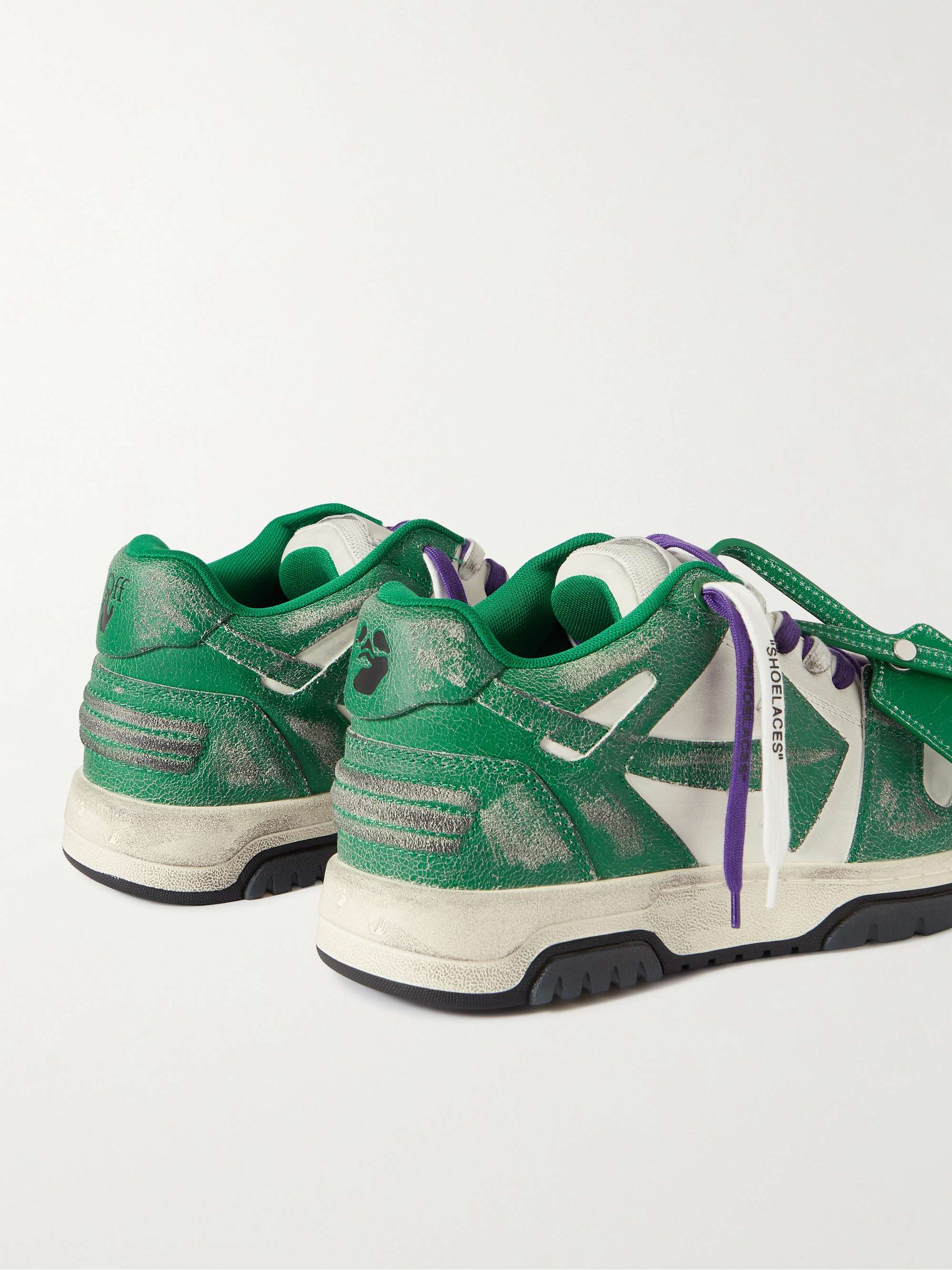 OFF-WHITE Out Of Office Distressed Leather Sneakers