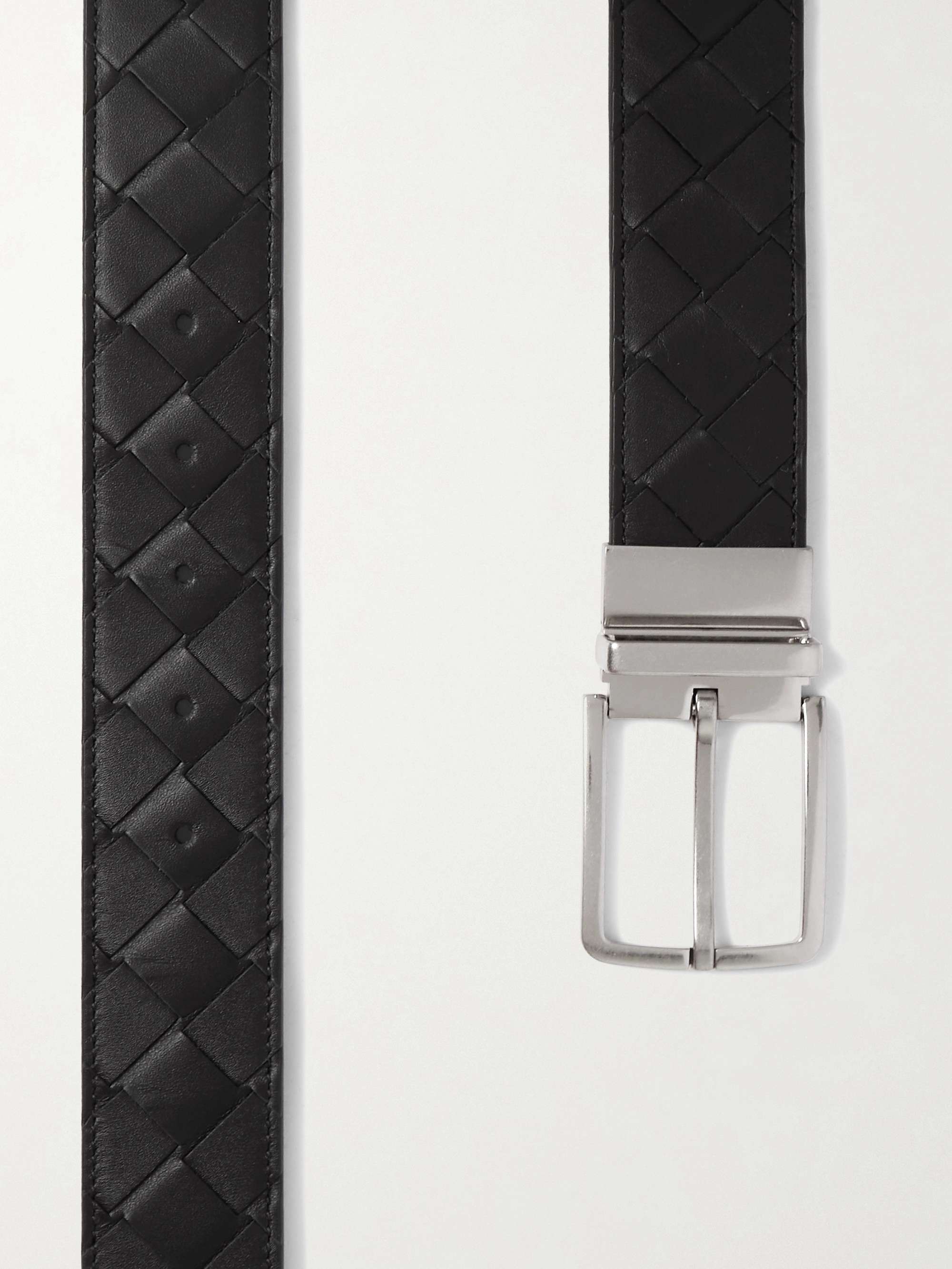 BOTTEGA VENETA イントレチャートレザー リバーシブルベルト 3.5cm