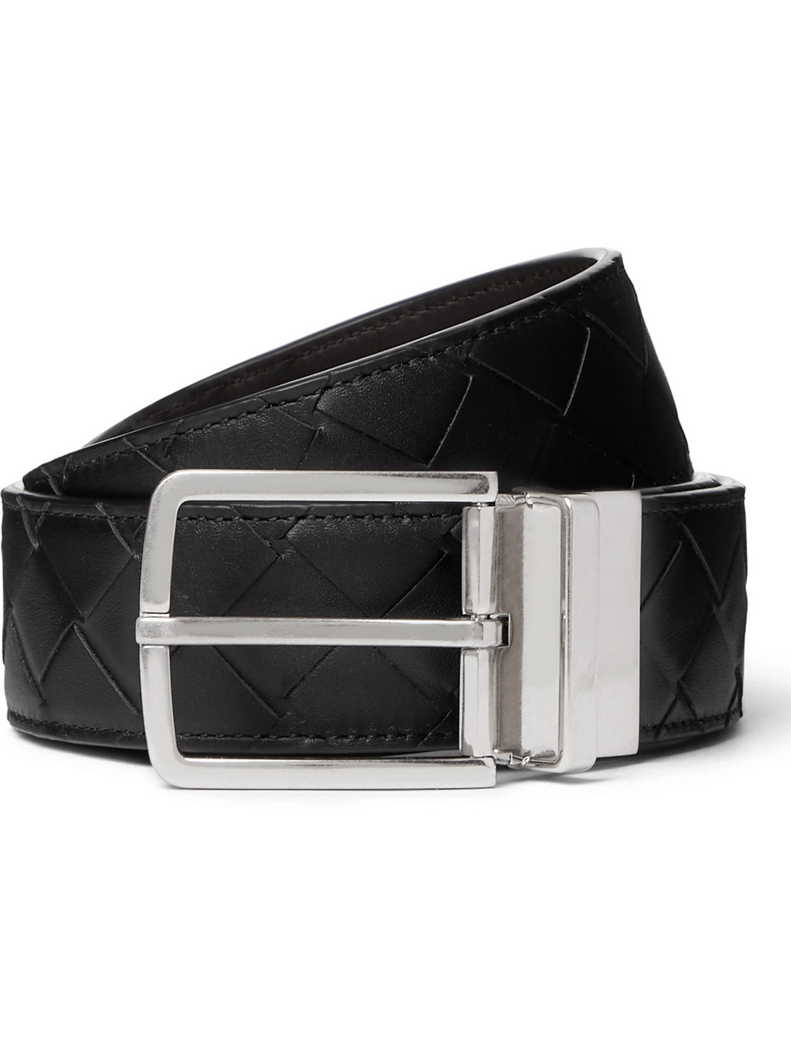4cm Reversible Intrecciato Leather Belt