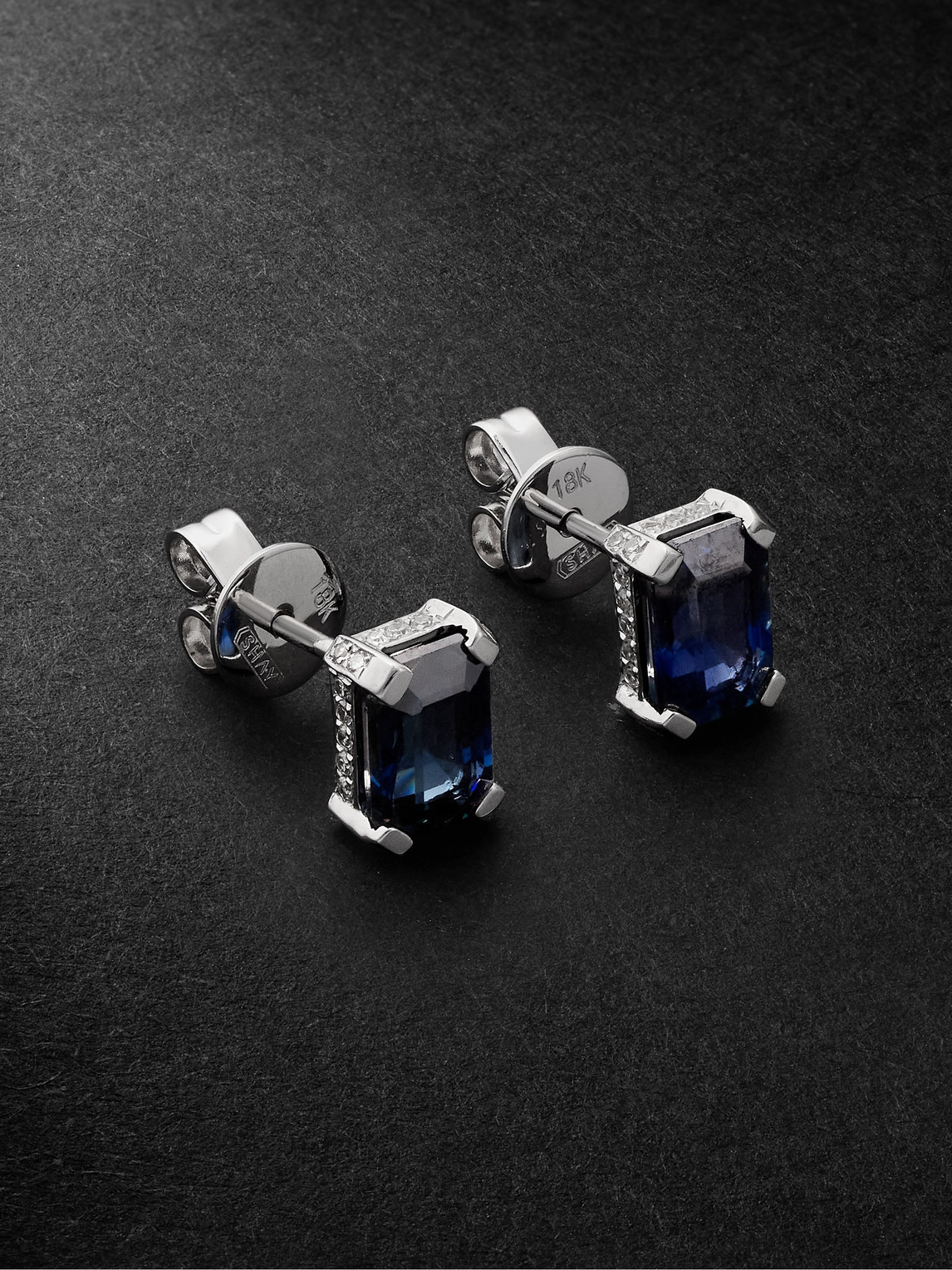 White Gold, Sapphire and Diamond Earrings