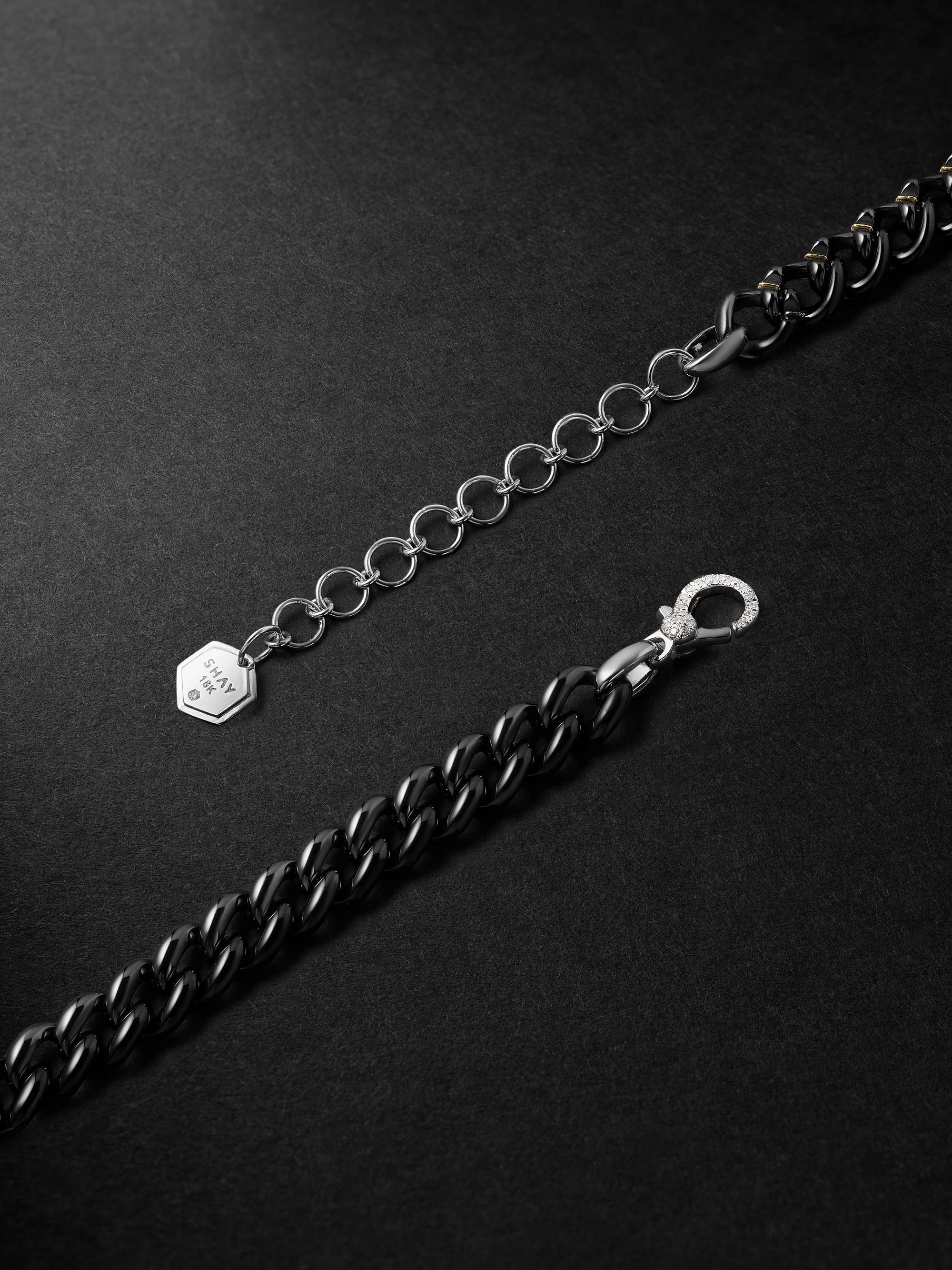 SHAY White and Blackened Gold Diamond Necklace