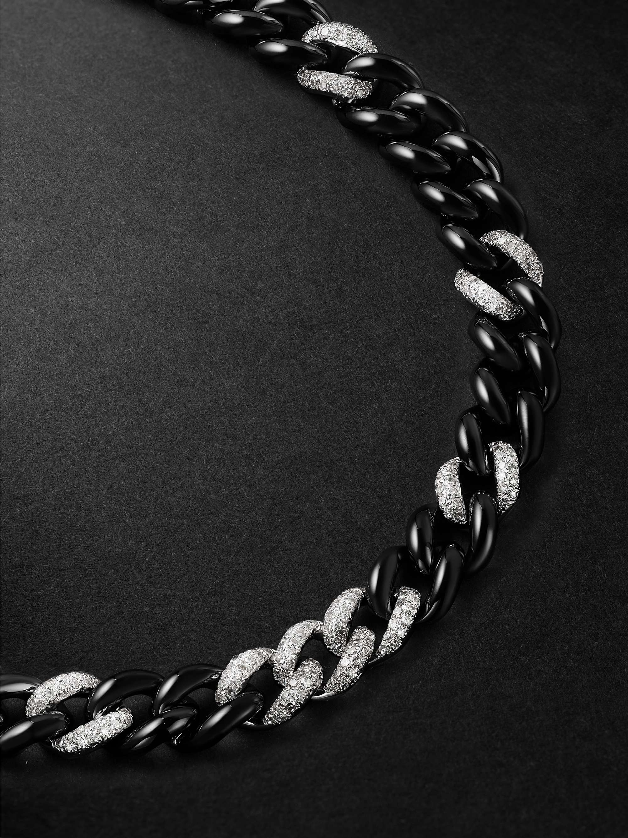 SHAY White and Blackened Gold Diamond Necklace