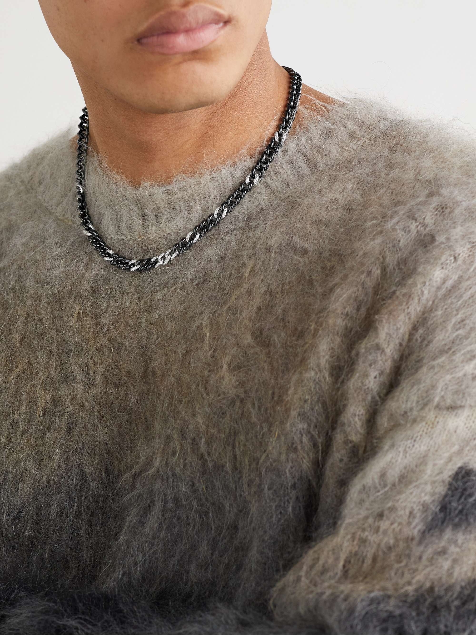 SHAY White and Blackened Gold Diamond Necklace
