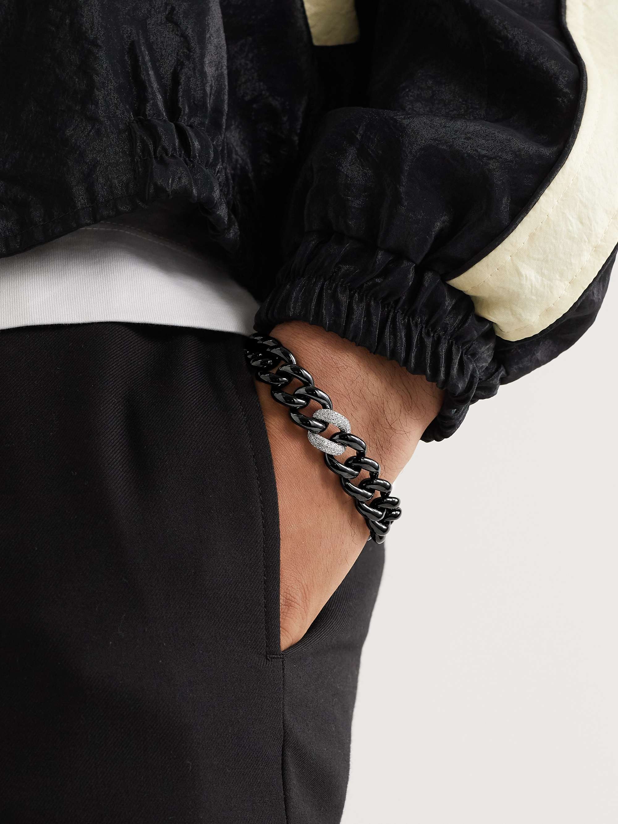 SHAY Link White Gold, Ceramic and Diamond Bracelet