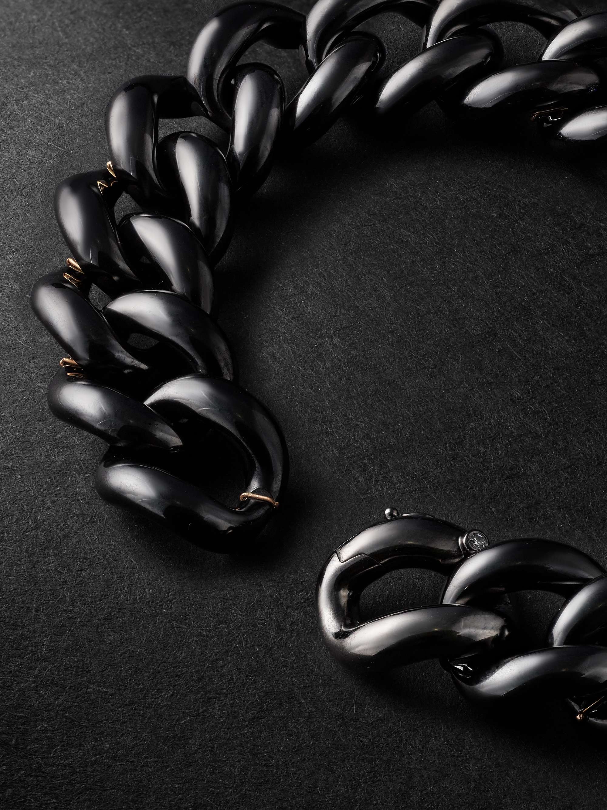 SHAY Blackened Gold, Ceramic, Sapphire and Diamond Bracelet