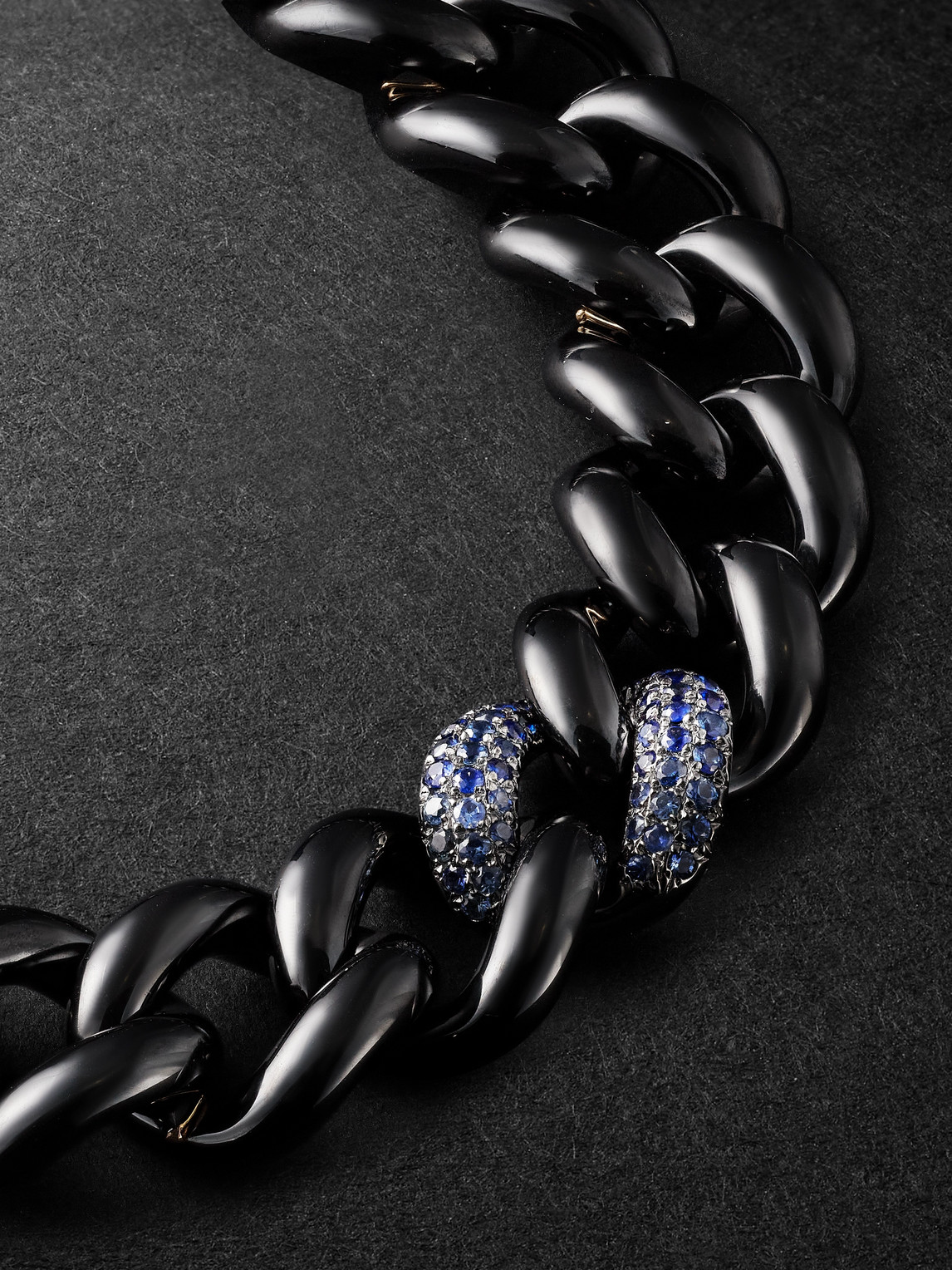 Shop Shay Blackened Gold, Ceramic, Sapphire And Diamond Bracelet