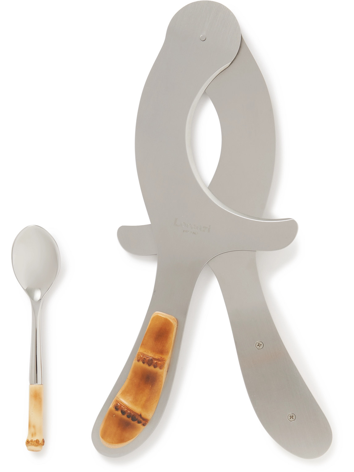 Lorenzi Milano - Stainless Steel and Wood Table Serving Set