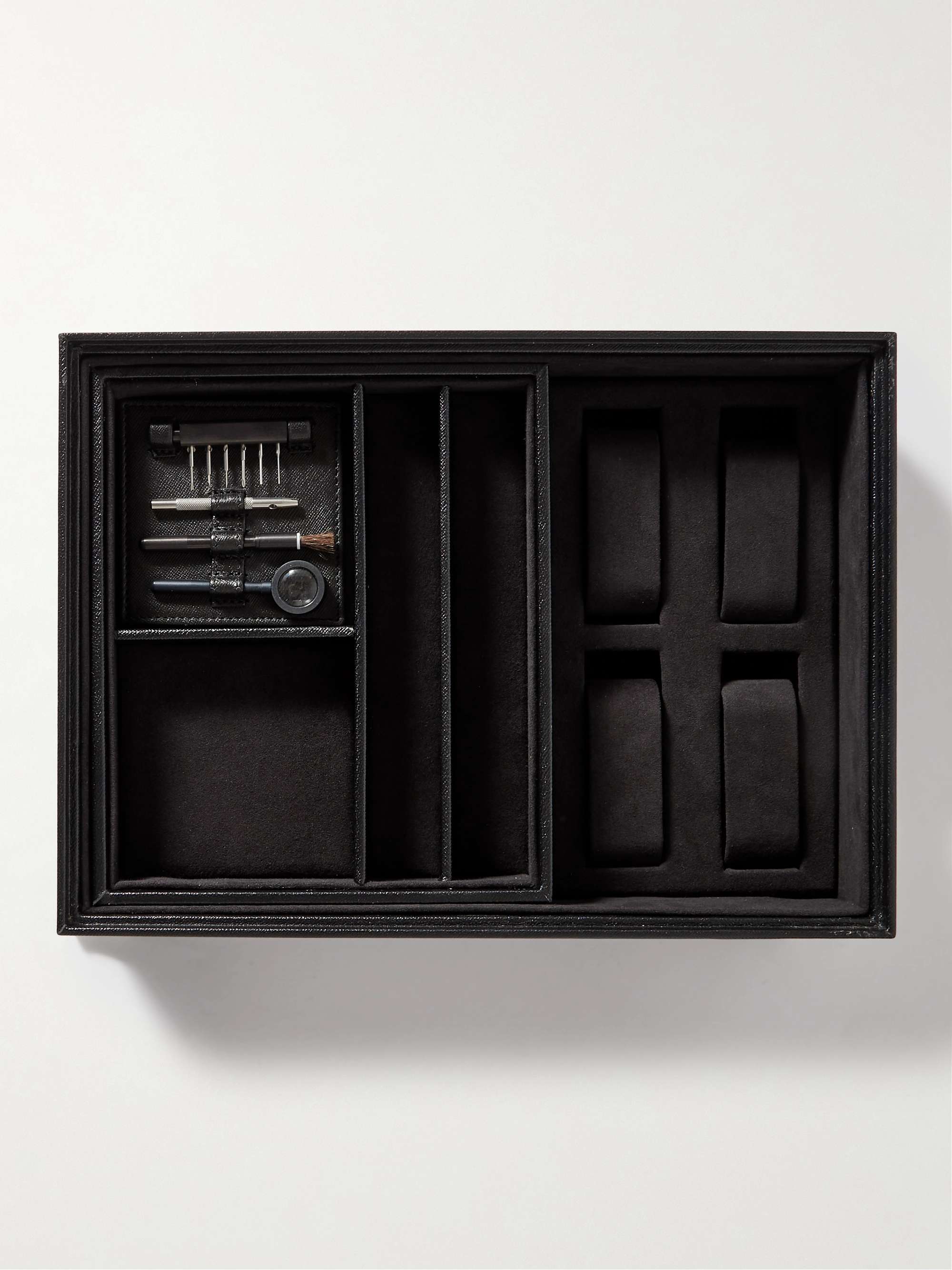LORENZI MILANO Textured-Leather and Bamboo Jewellery Coffret