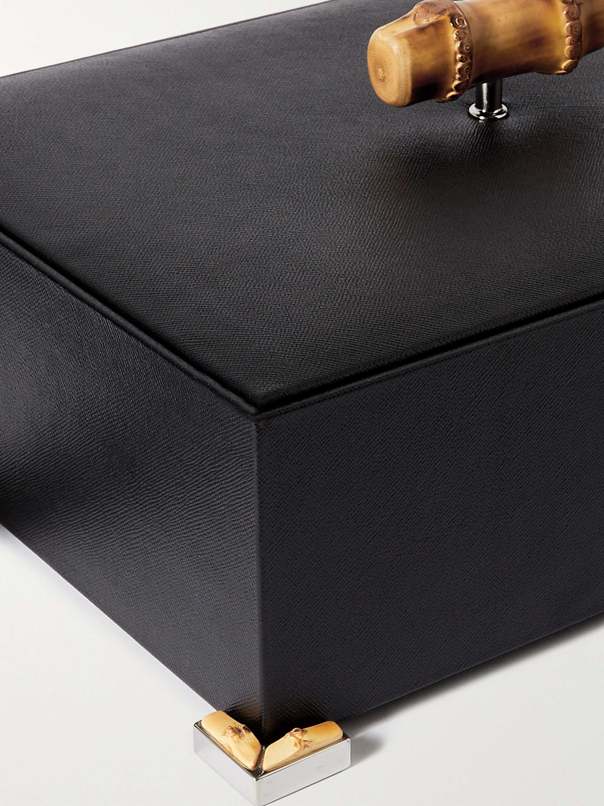 LORENZI MILANO Textured-Leather and Bamboo Jewellery Coffret