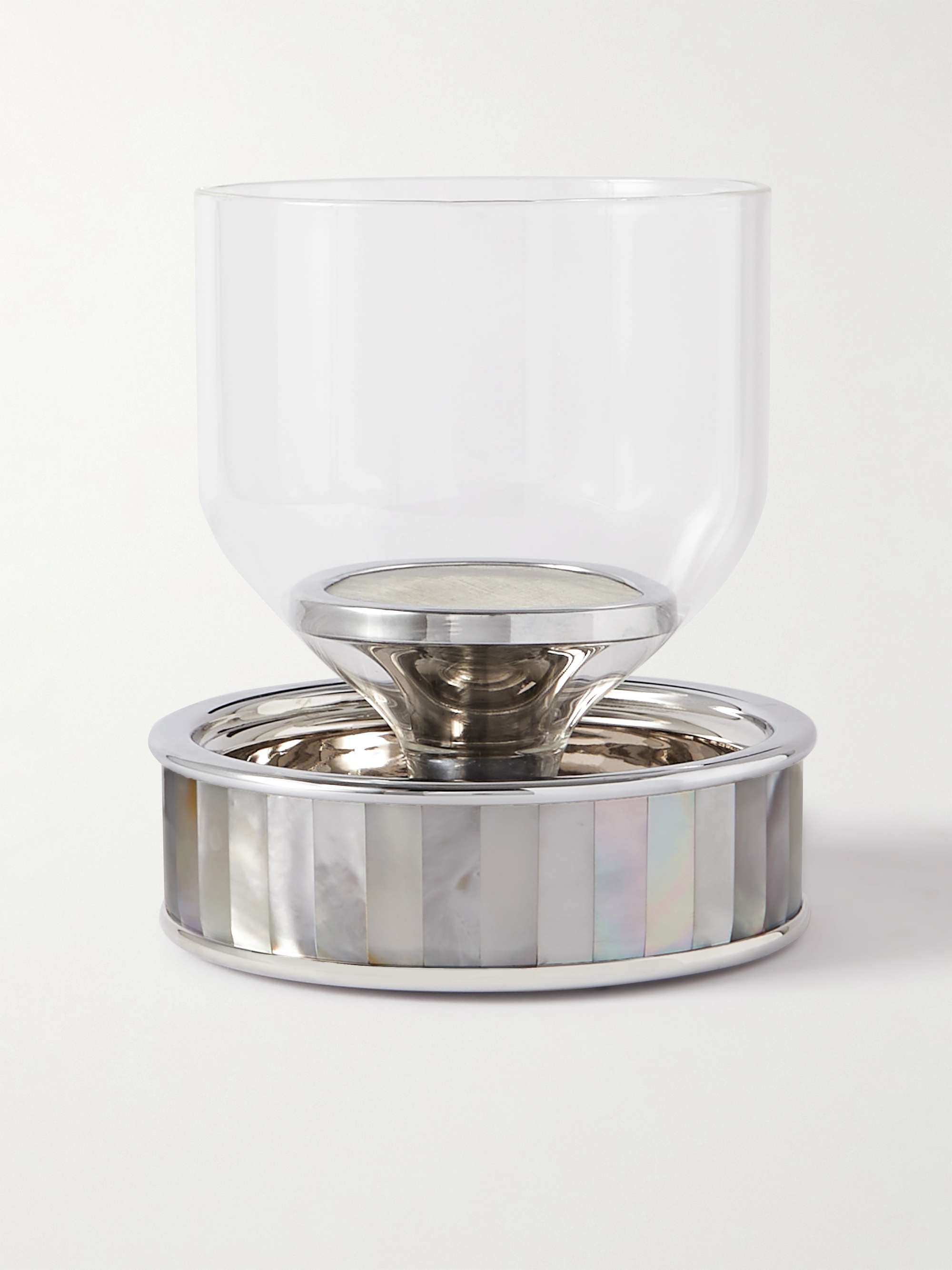 LORENZI MILANO Stainless Steel, Mother-of-Pearl and Glass Wine Filter