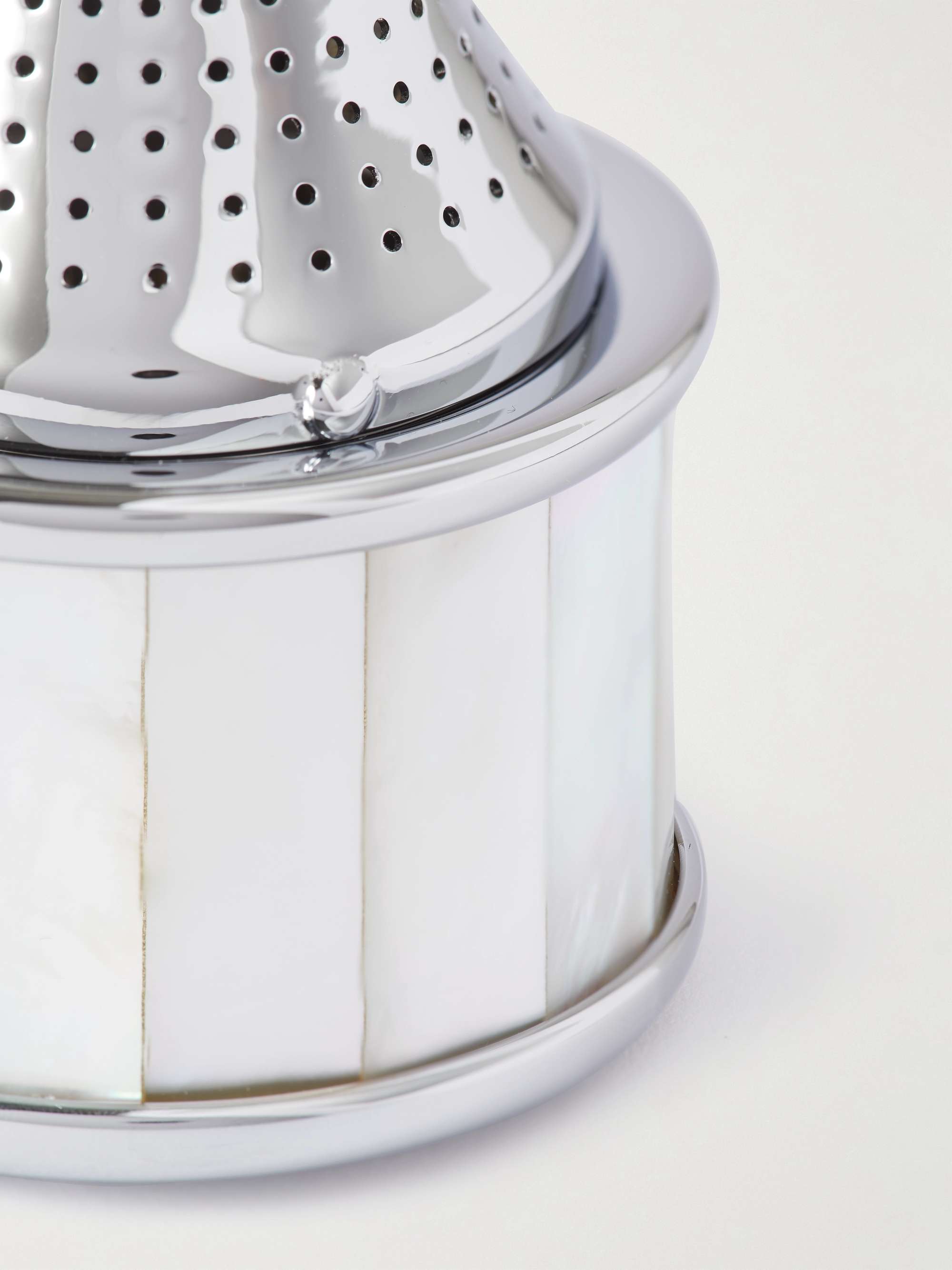 LORENZI MILANO Stainless Steel, Mother-of-Pearl And Chrome-Plated Tea Infuser