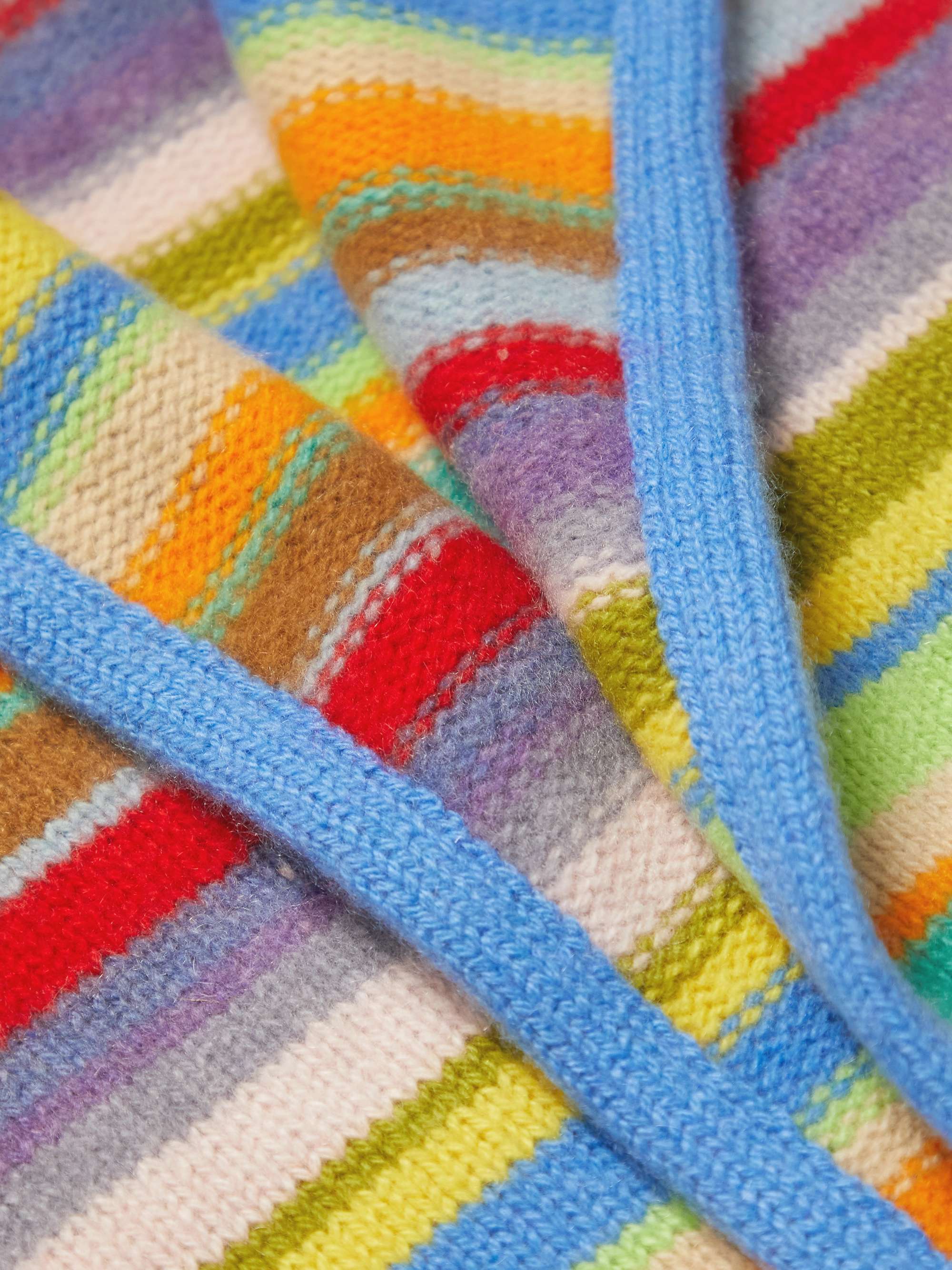 THE ELDER STATESMAN Jolly Striped Cashmere Cardigan